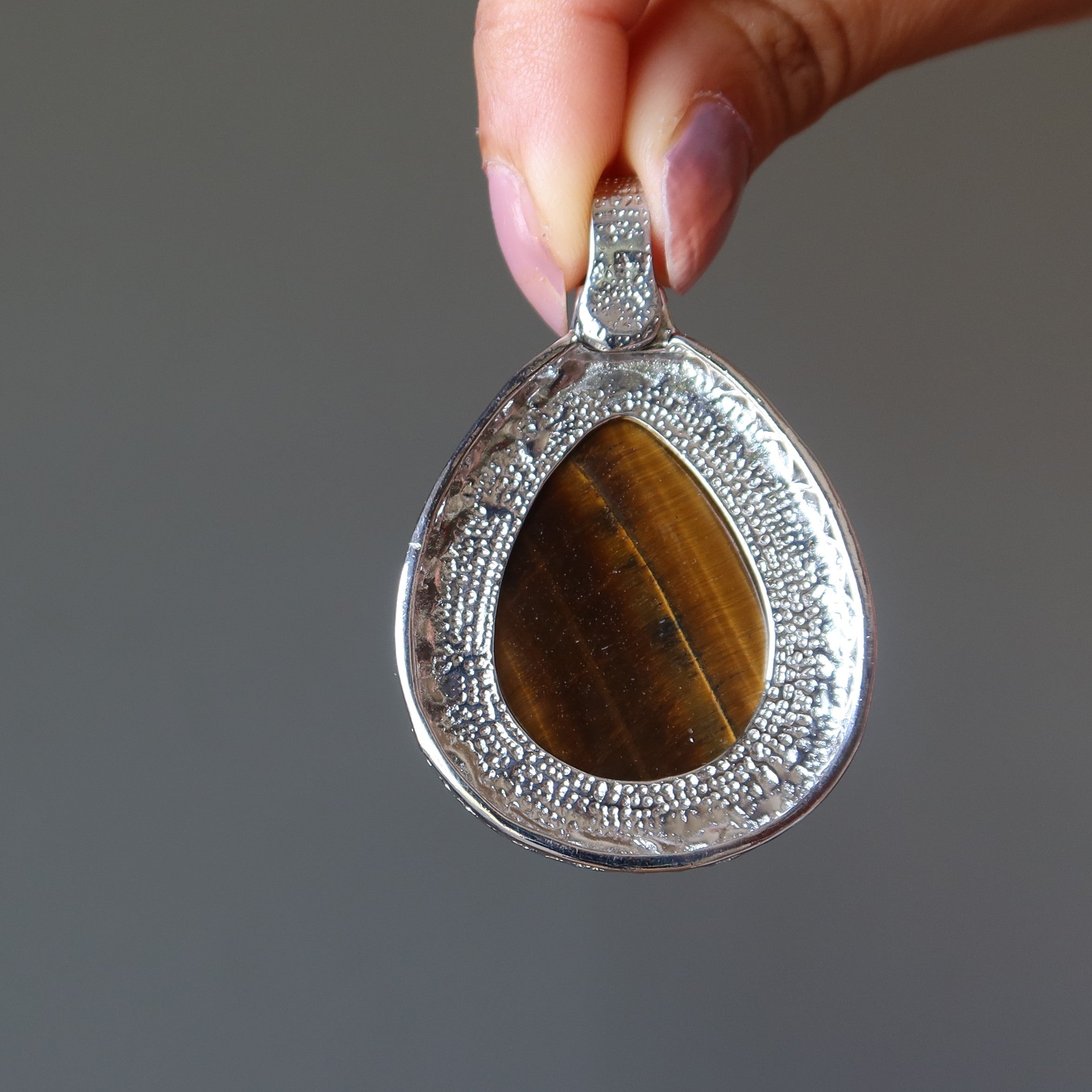 Tigers Eye Pendant Nature Nurture Stone Silver