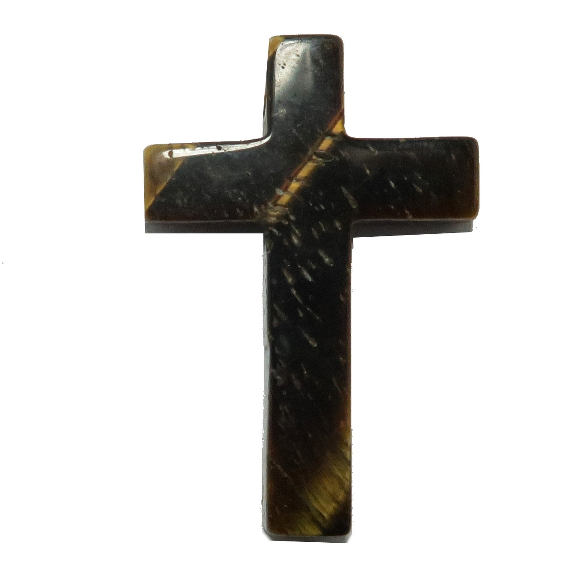 Pendentif œil de tigre, Croix des travailleurs de lumière, Cristal
