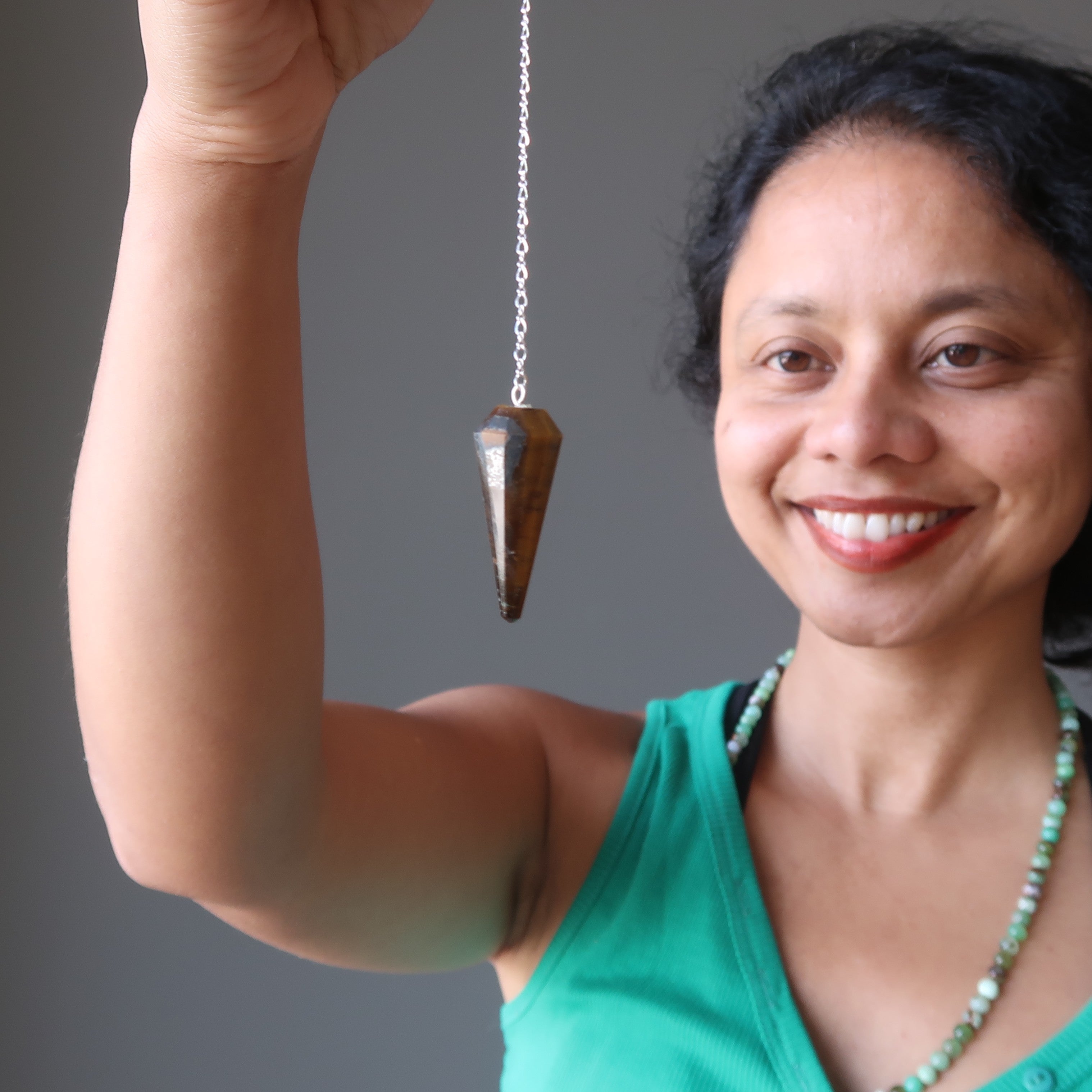 Tigers Eye Pendulum Healer's Gem Sterling Silver
