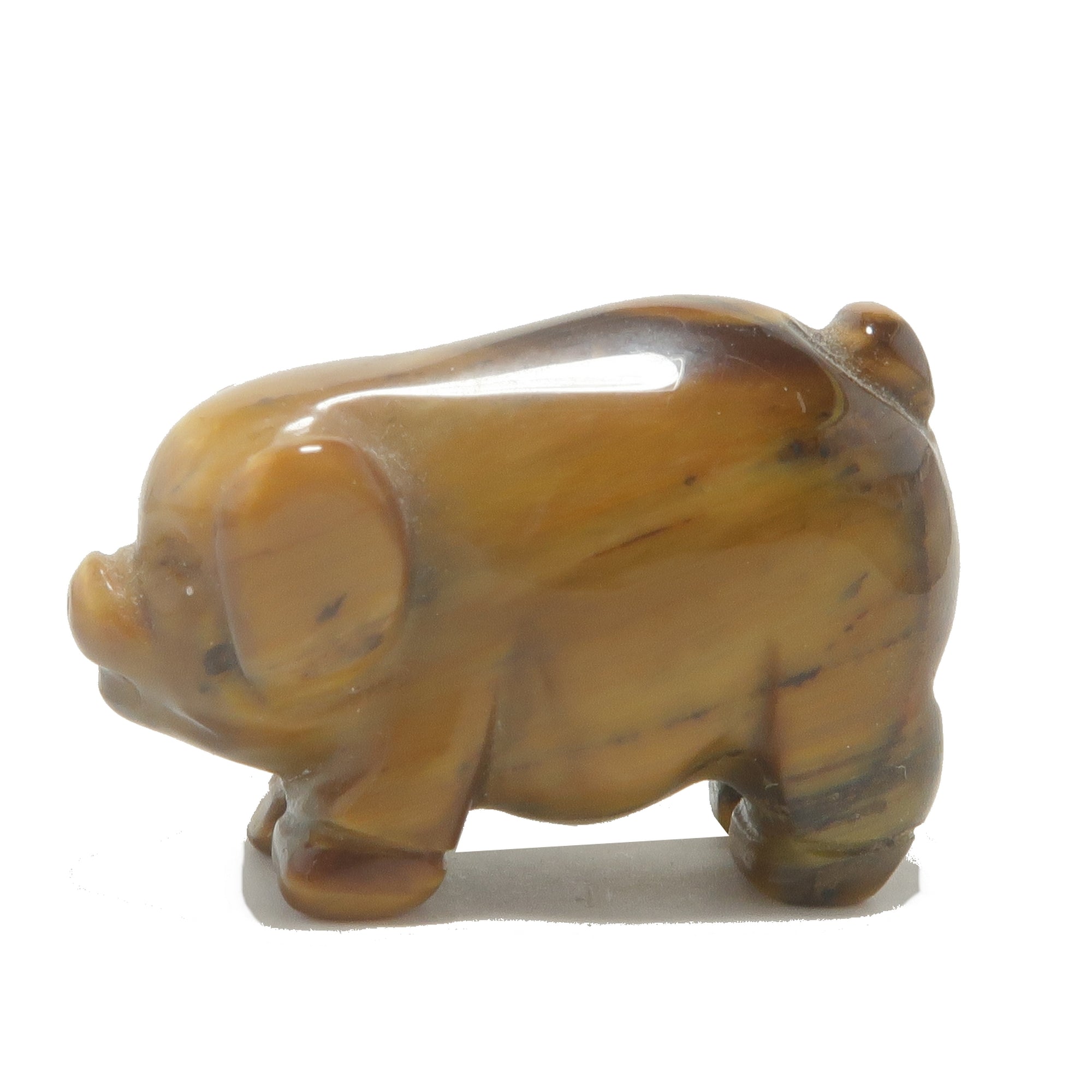Figurine animalière tigre en œil de cochon en laiton doré