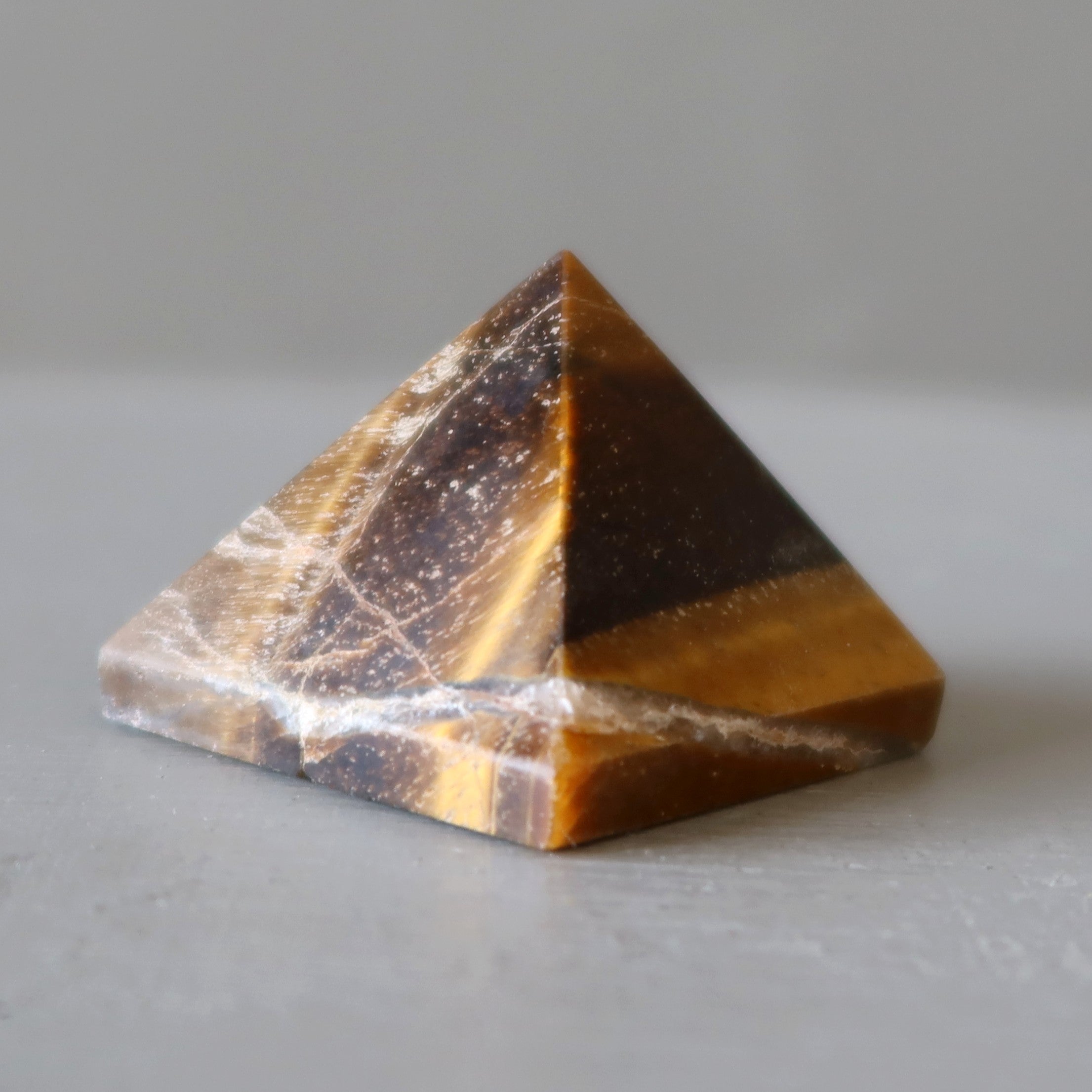 Tigers Eye Pyramid Peak Power Stone Business Success
