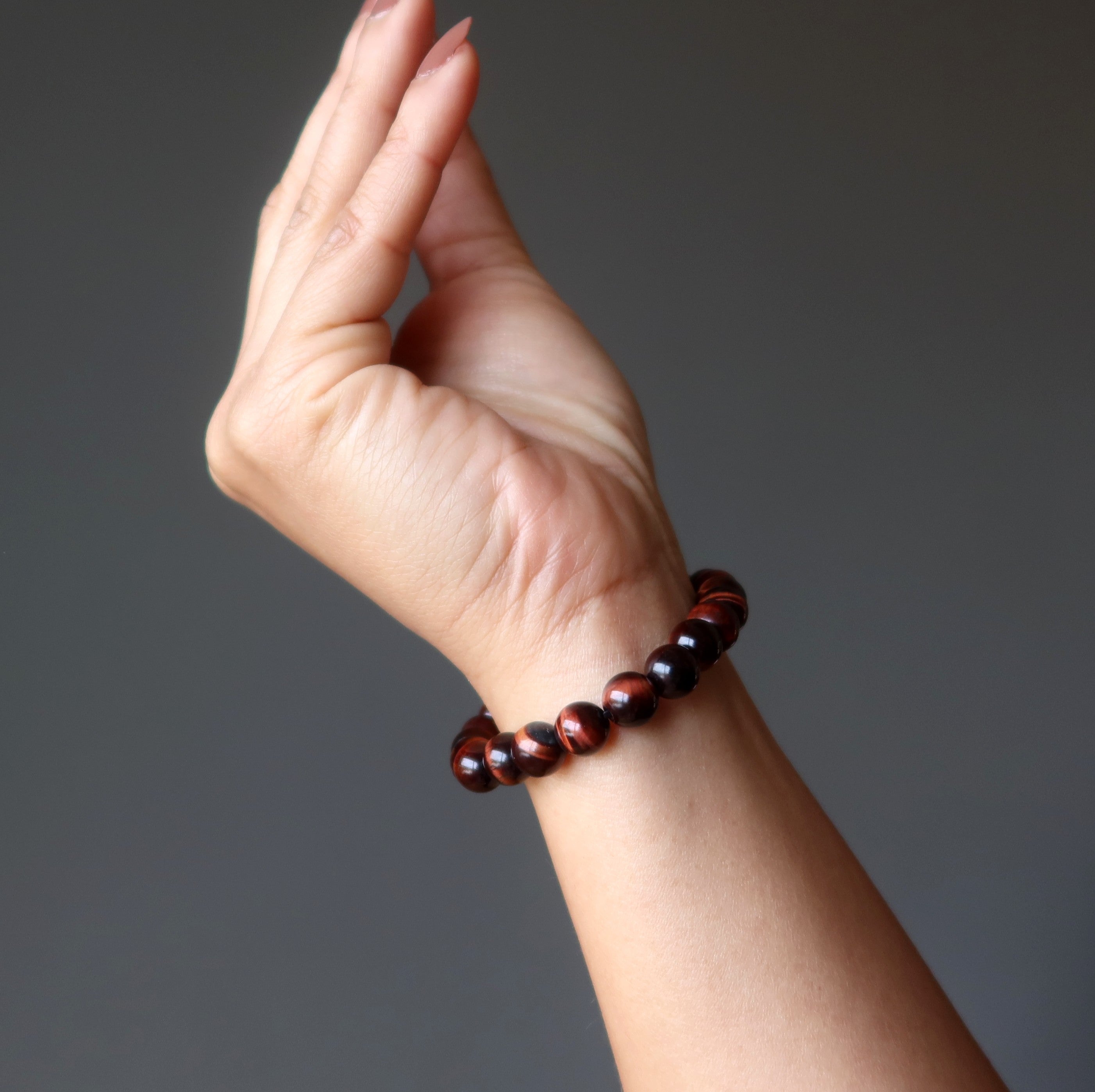 Tigers Eye Bracelet Red Roaring Stone Dream Chaser