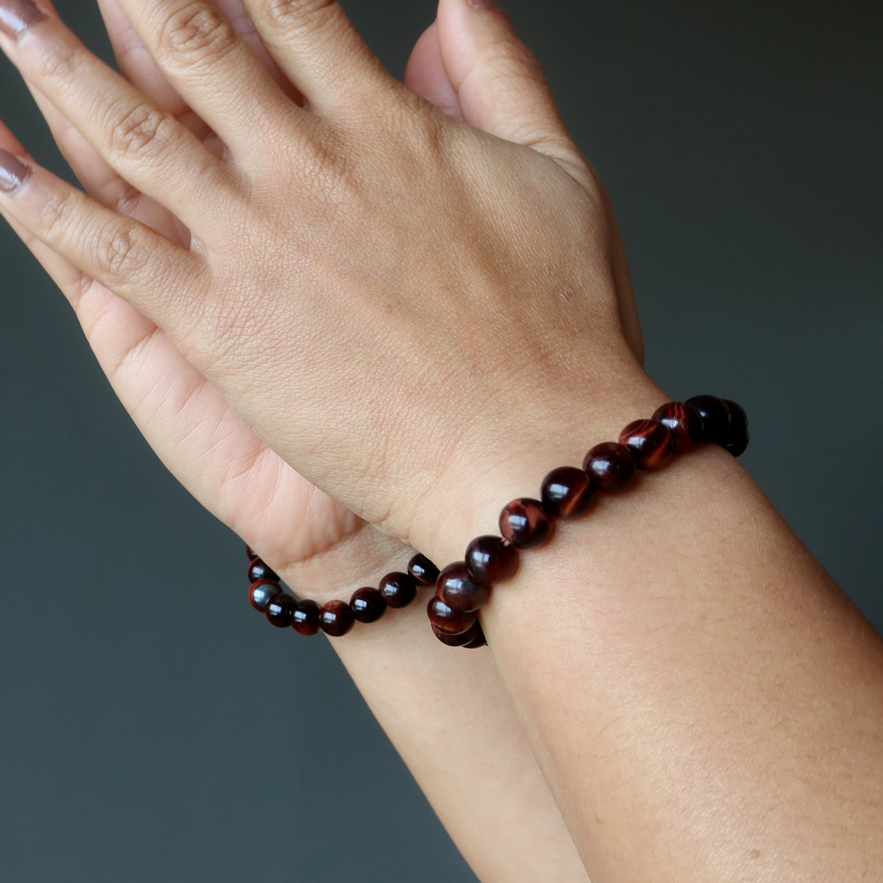 Tigers Eye Bracelet Red Roaring Stone Dream Chaser
