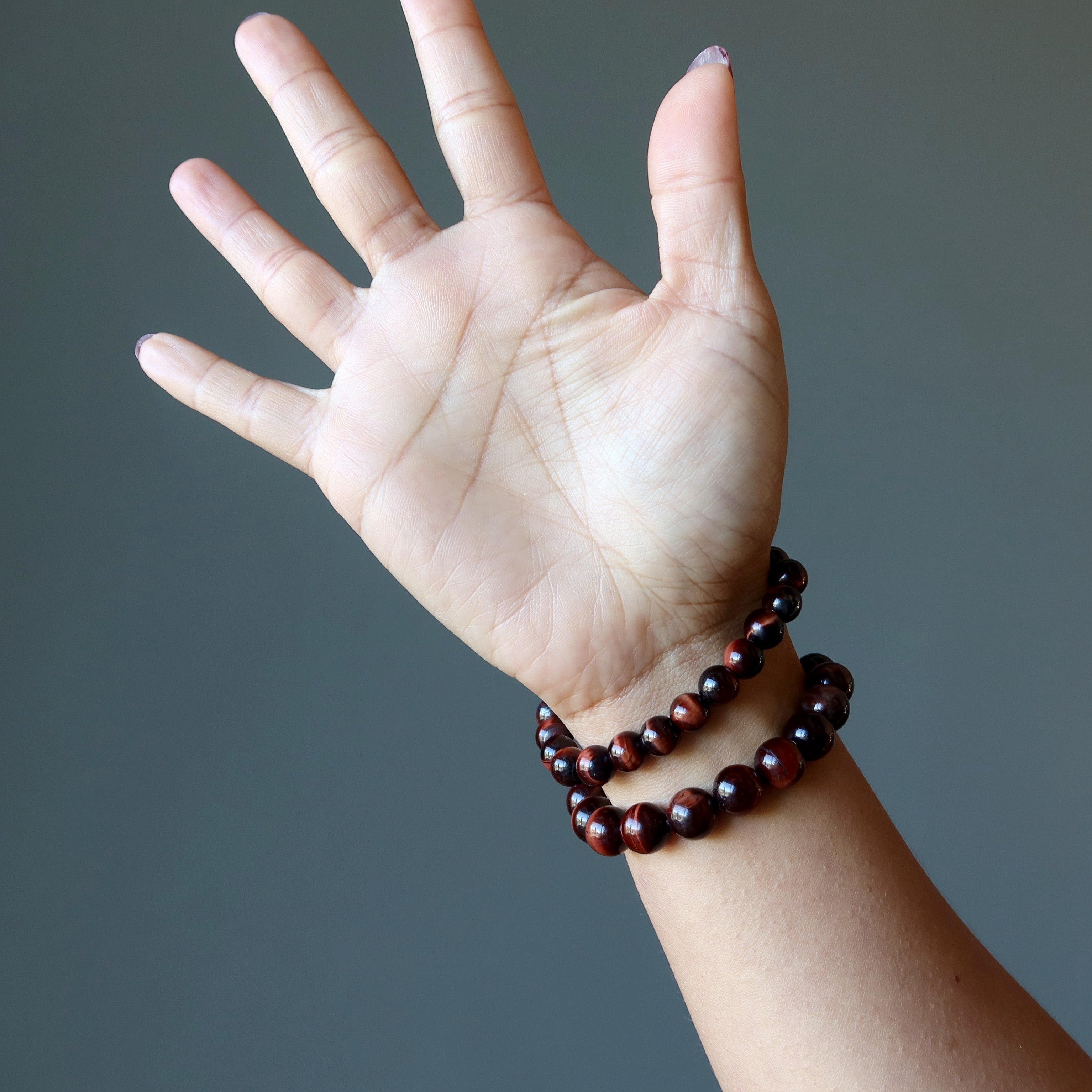 Tigers Eye Bracelet Red Roaring Stone Dream Chaser