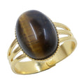 Tigers Eye Ring Empowerment Gem Gold Adjustable