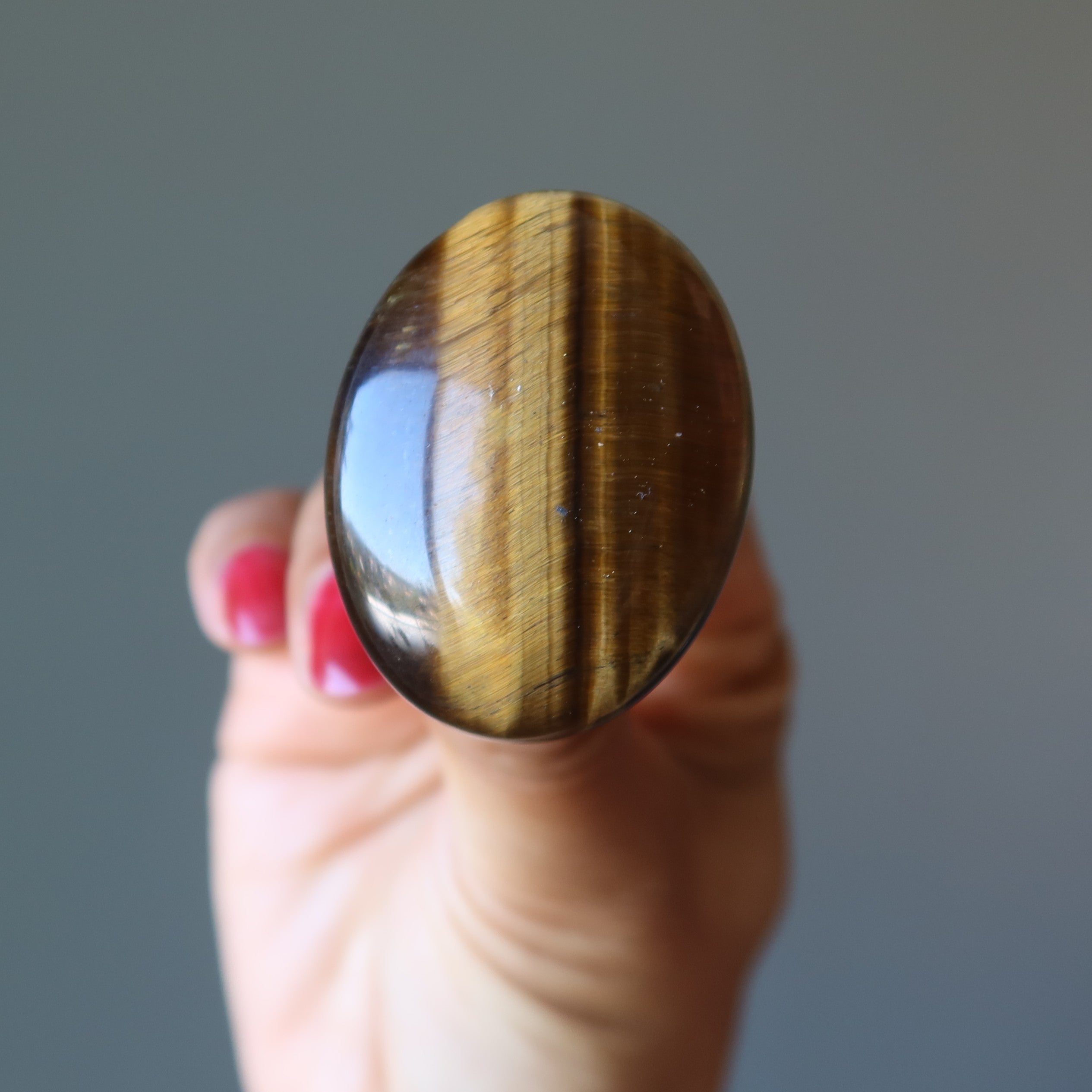 Tigers Eye Ring Big Golden Business Bronze Adjustable