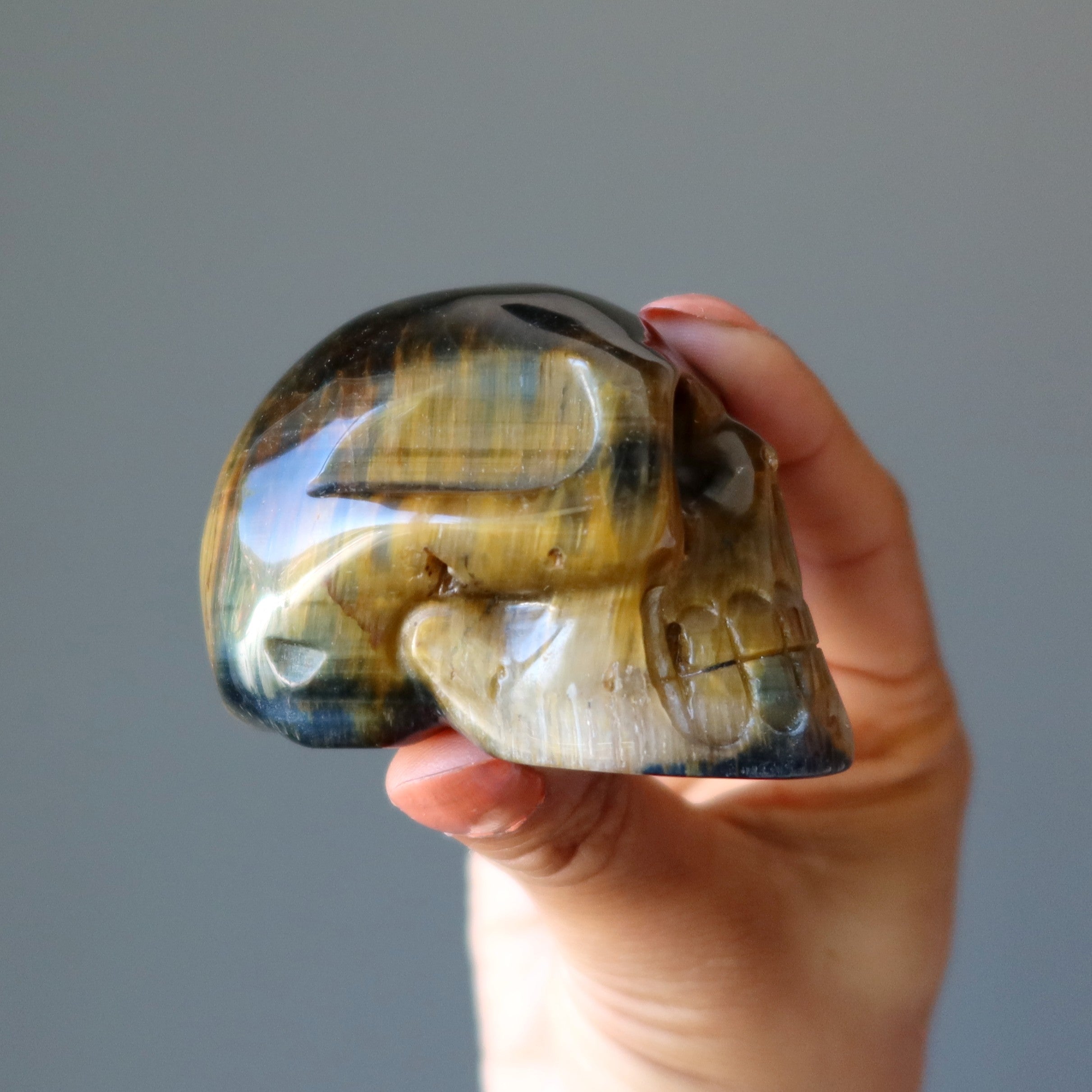 Tigers Eye Skull Secrets of Other World Crystal