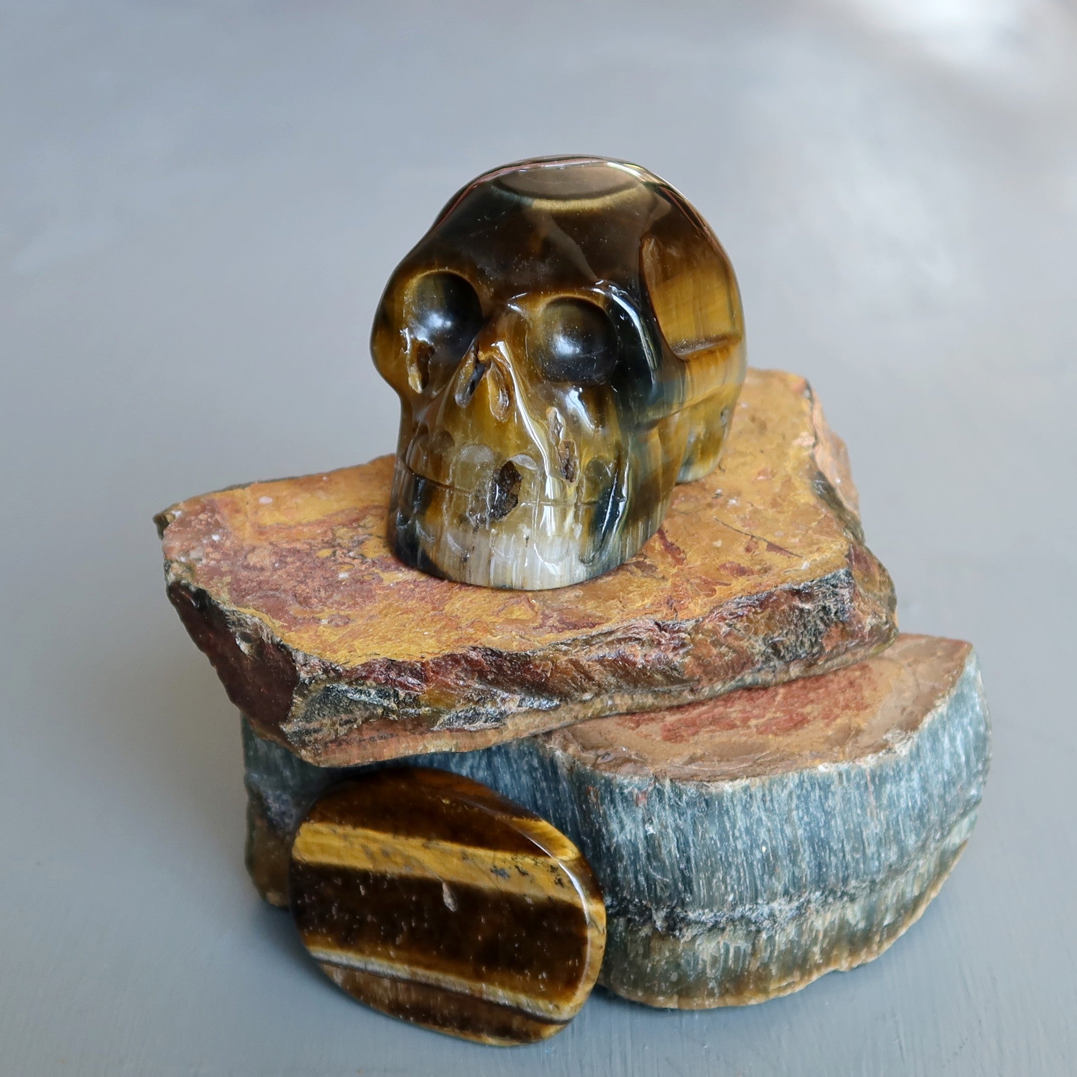 Tigers Eye Skull Secrets of Other World Crystal