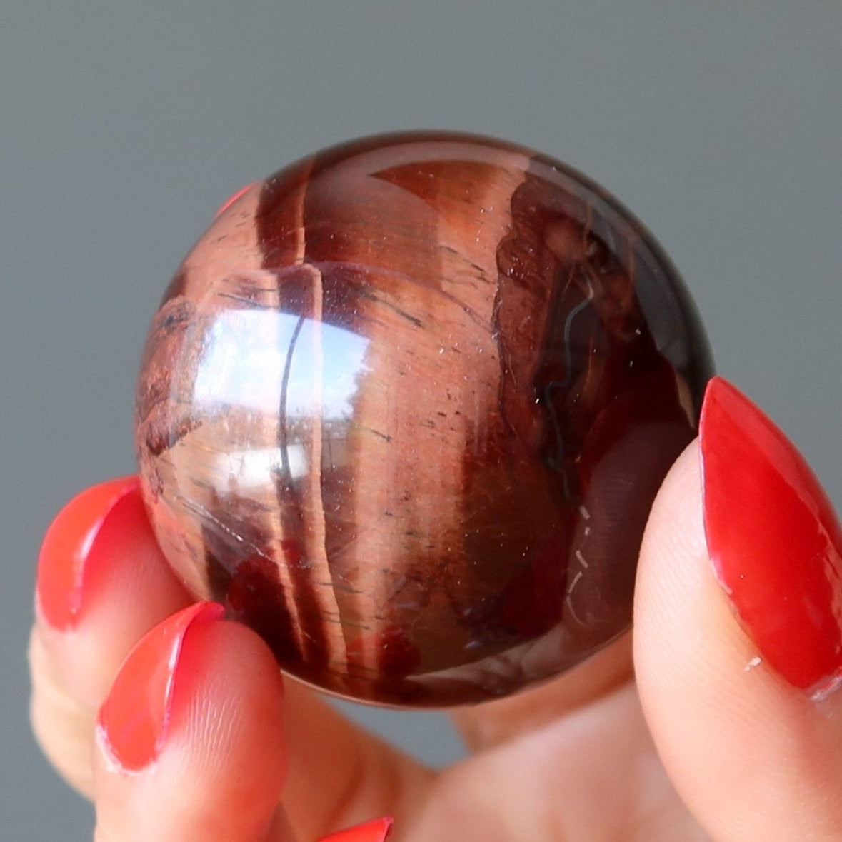 Tigers Eye Sphere Red Dream Chaser Crystal Ball