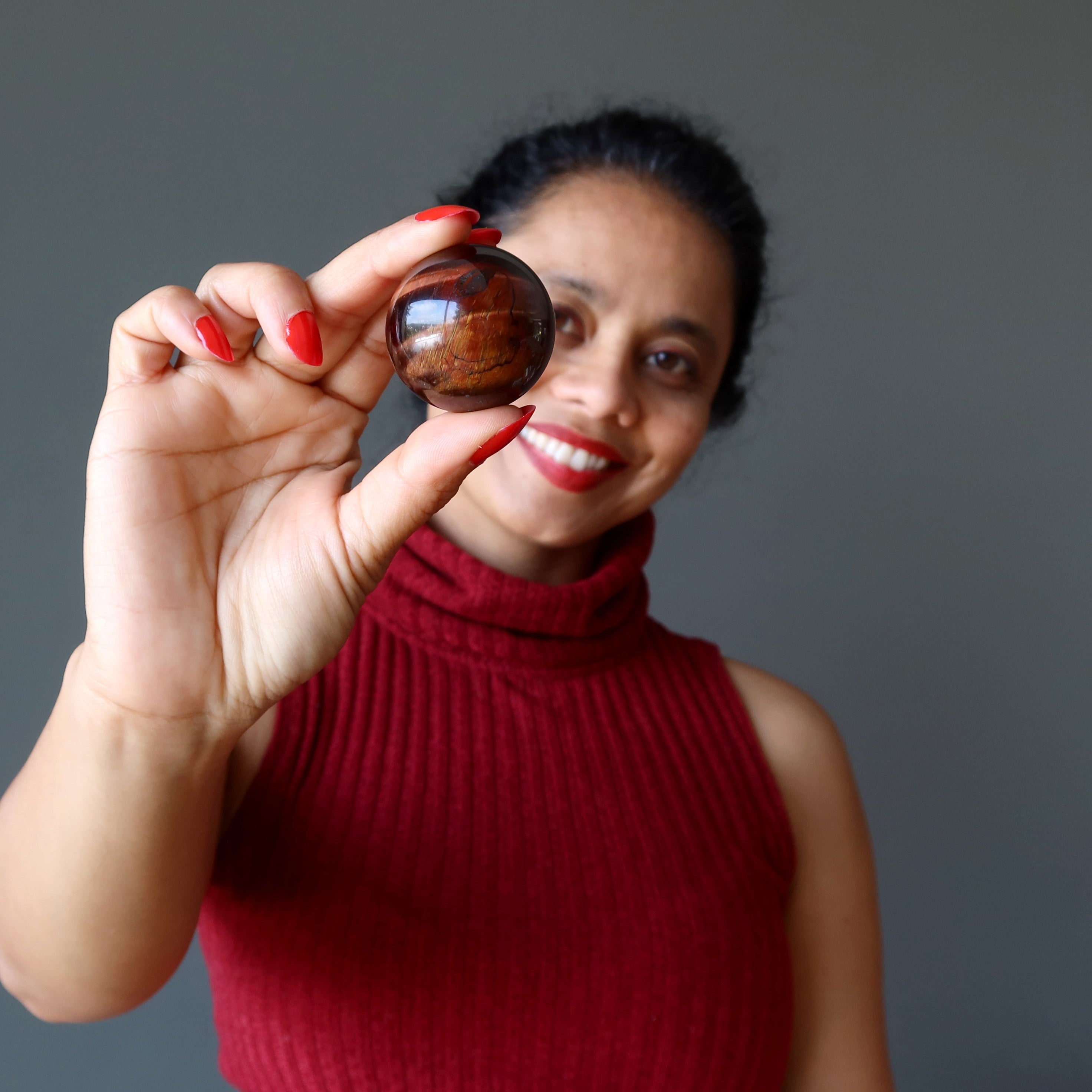 Tigers Eye Sphere Red Dream Chaser Crystal Ball