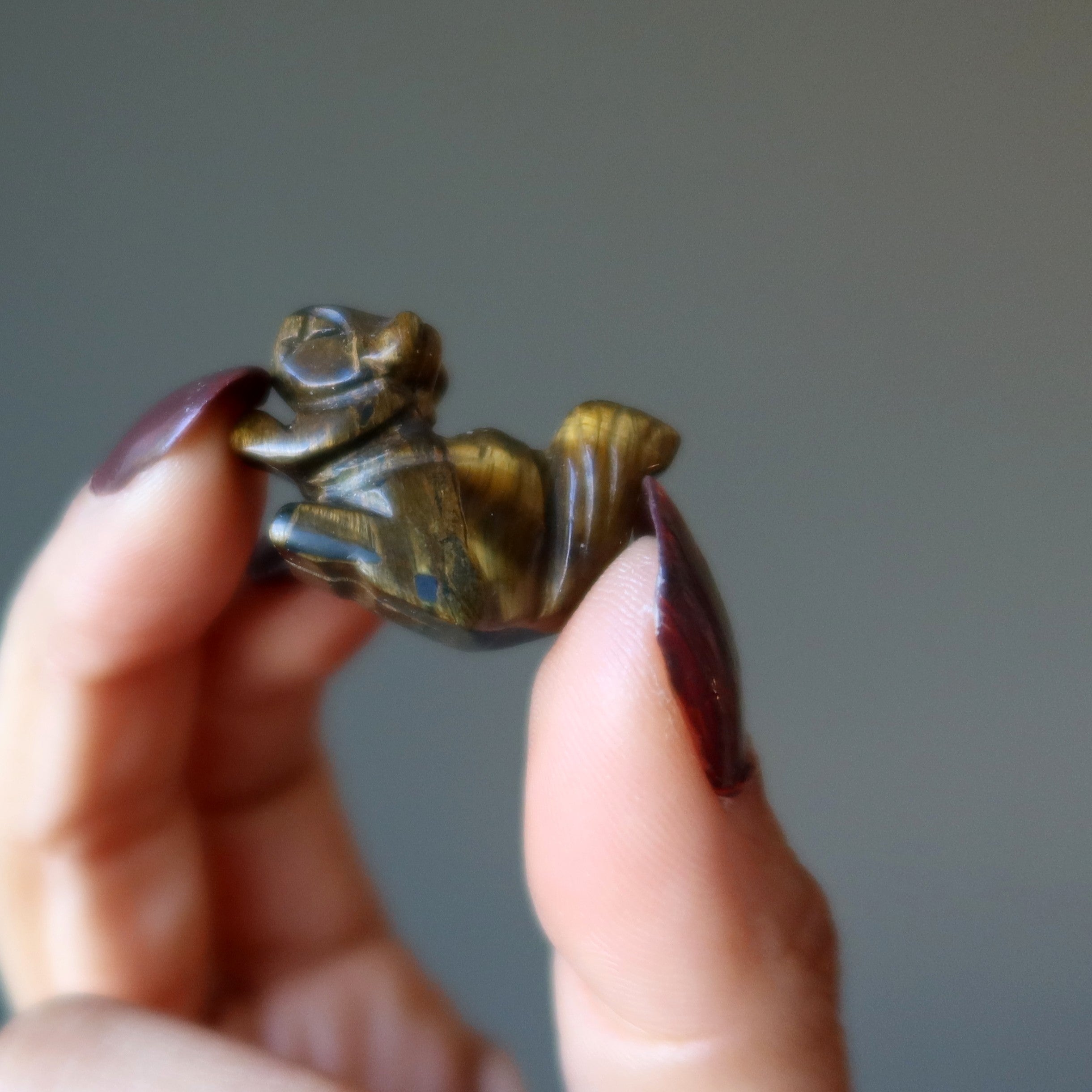 Tigers Eye Squirrel 1" Pair Miniature Animal Wealthy Playful Fun