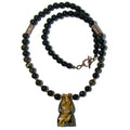 Tigers Eye Necklace Mighty Bear Black Obsidian Protector