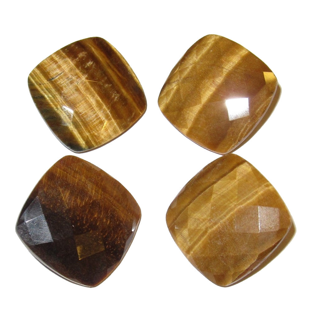 Tigers Eye Pocket Stone Cabochon Golden Diamond