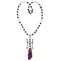 Collier en Aura Quartz Flamme de Bougie Titane Arc-en-Ciel
