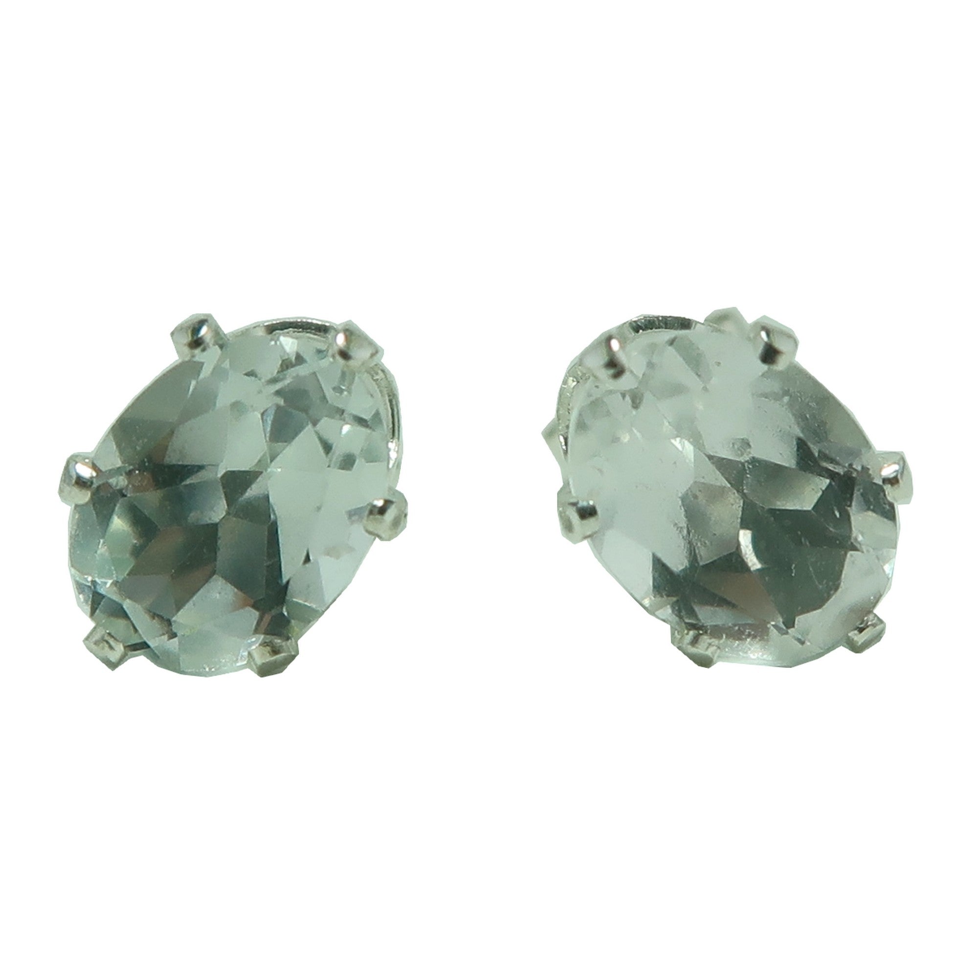 Topaz Earrings Clear Personality Studs Sterling Silver