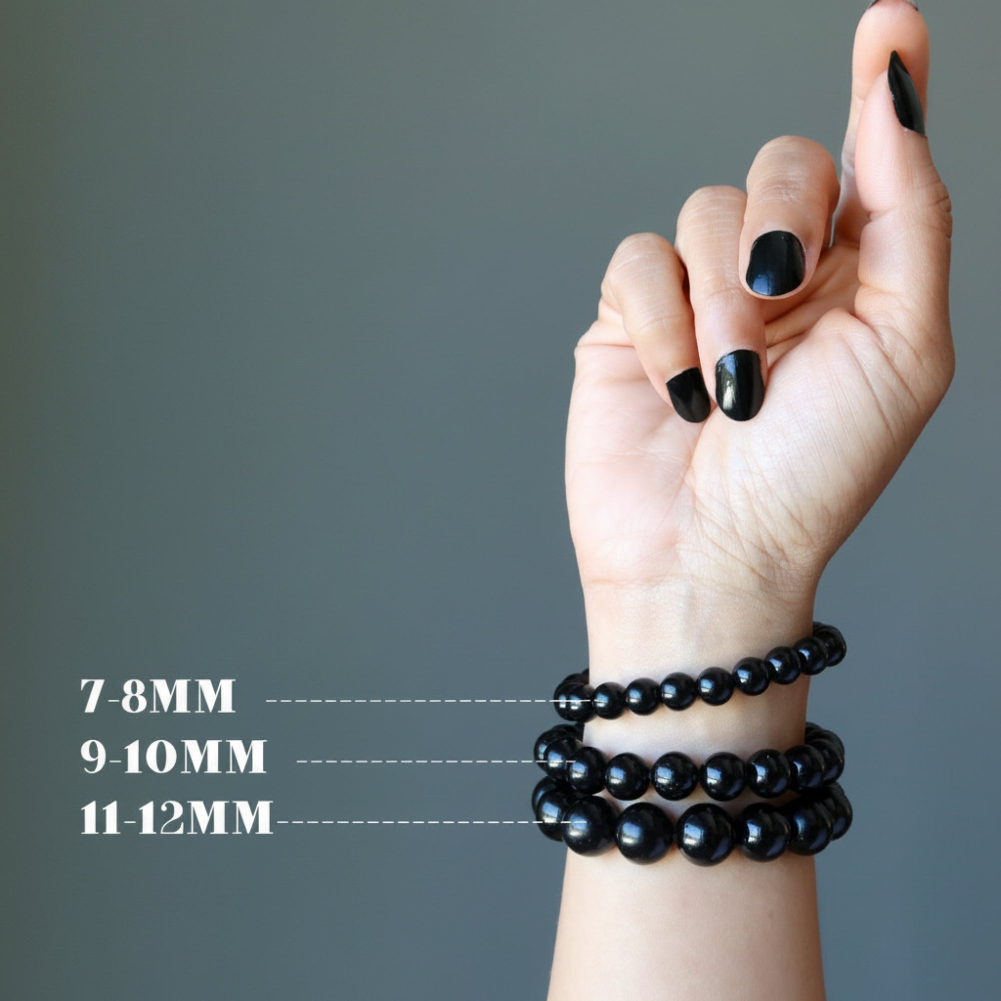 Black Tourmaline Bracelet Gemstone Beads Heroic Protection