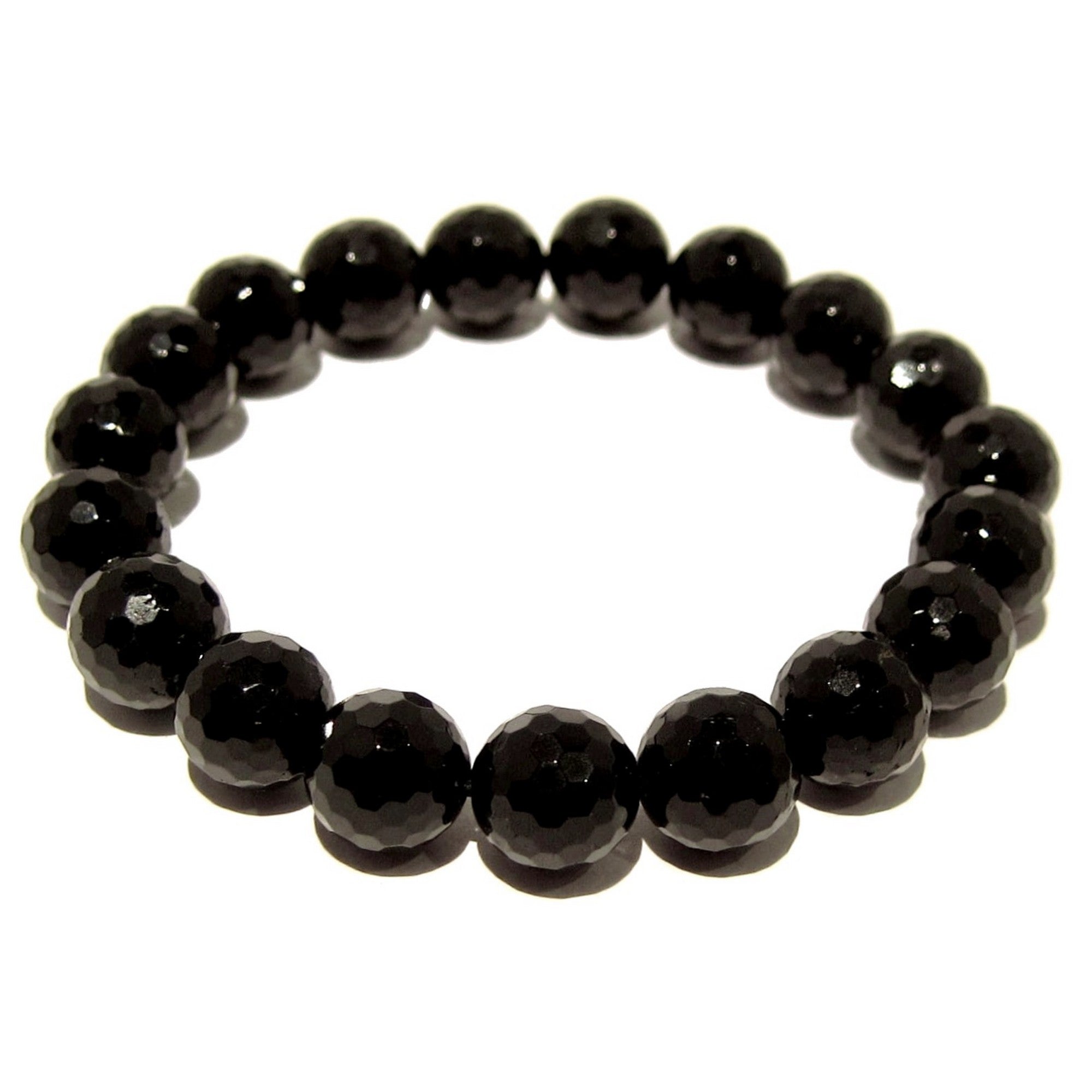 Black Tourmaline Bracelet Faceted Crystal Elegant Protection