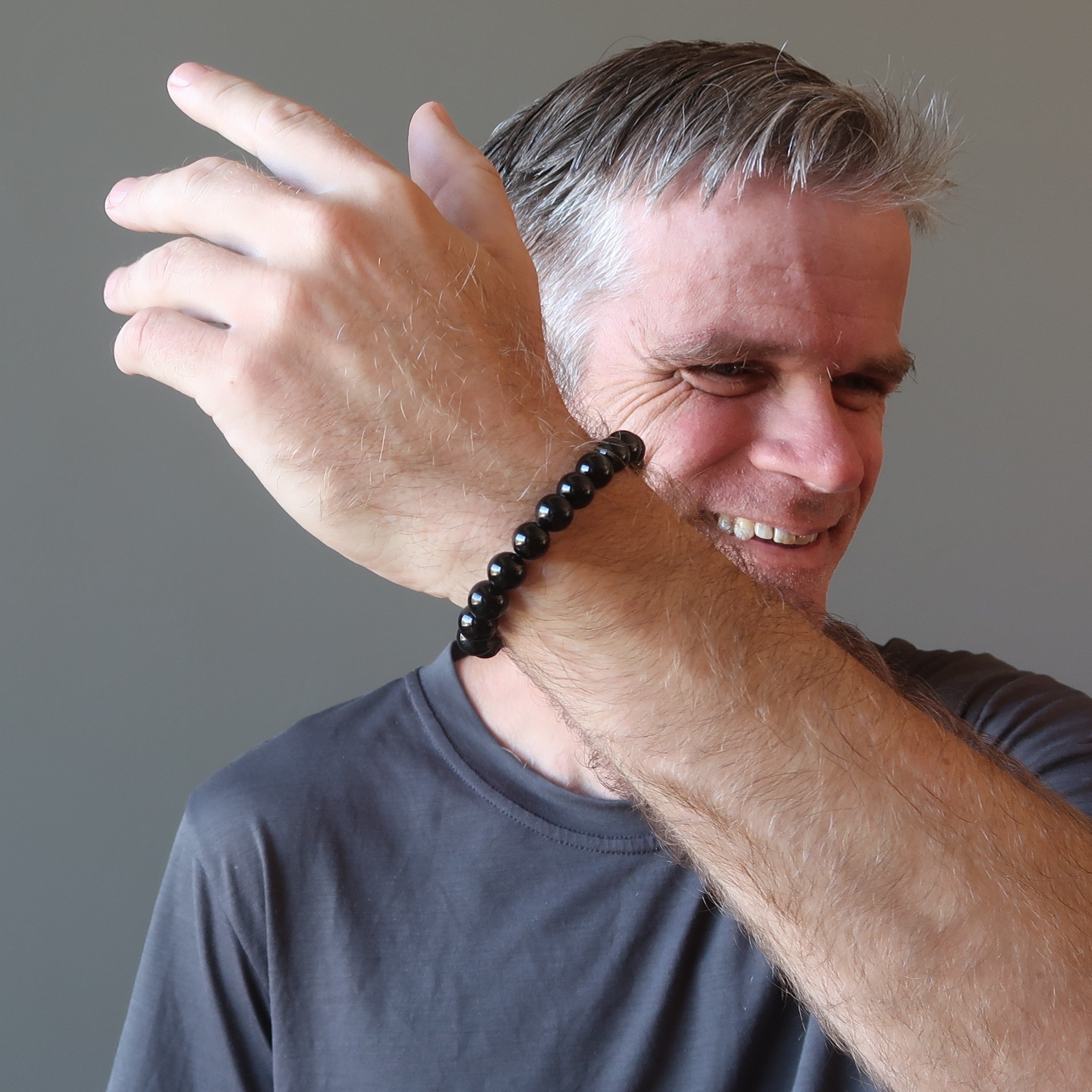 Black Tourmaline Bracelet Gemstone Beads Heroic Protection