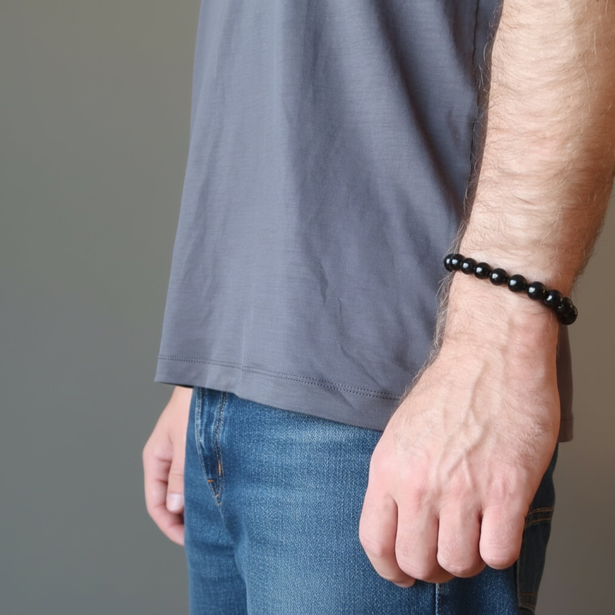 Black Tourmaline Bracelet Gemstone Beads Heroic Protection