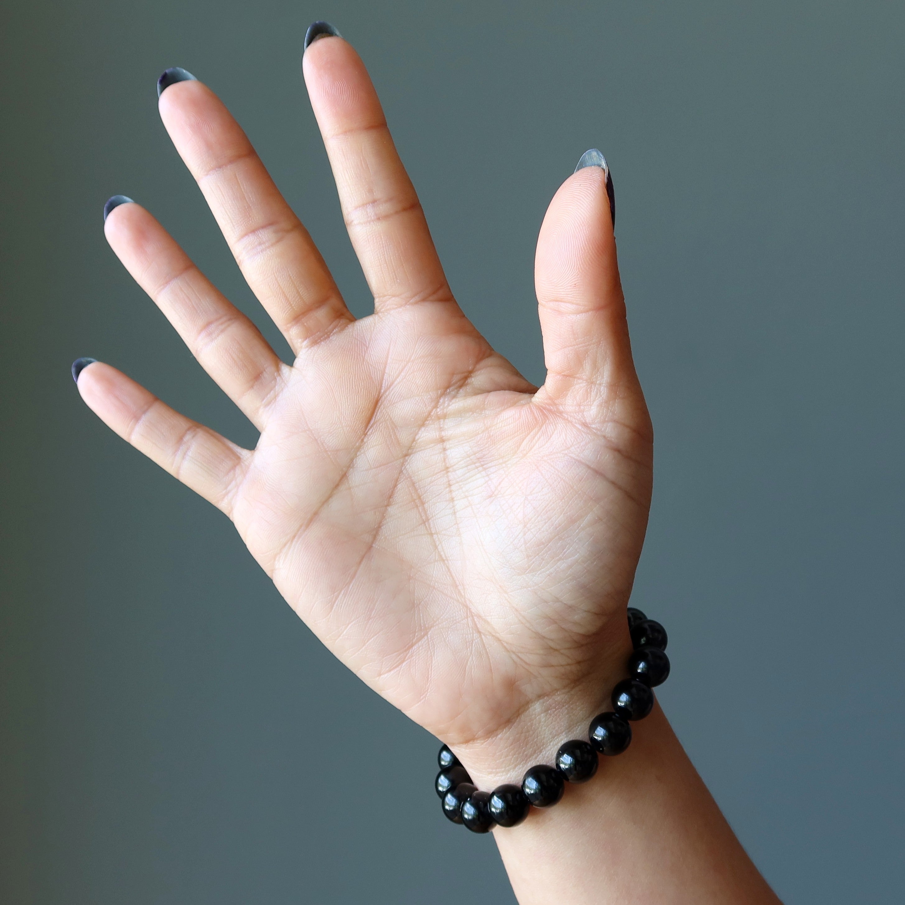 Black Tourmaline Bracelet Gemstone Beads Heroic Protection