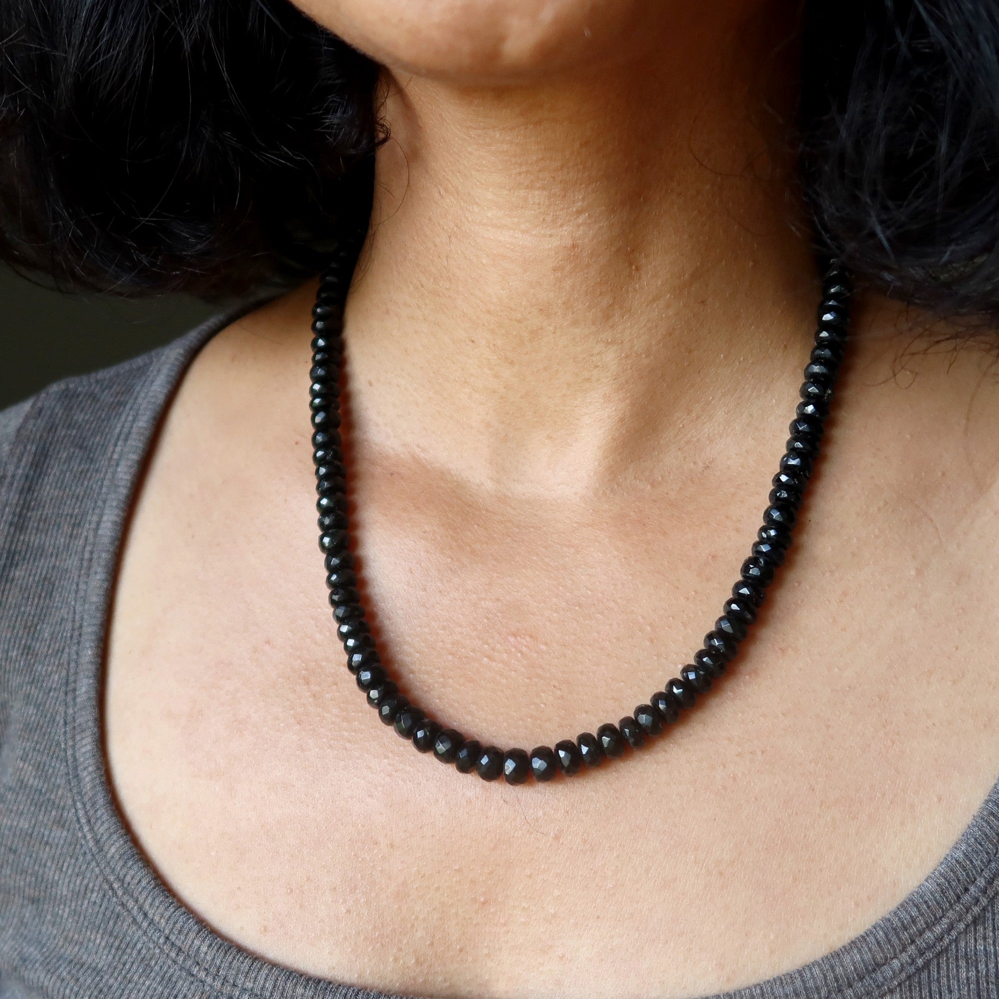 Collier en Tourmaline noire Pierre de protection scintillante