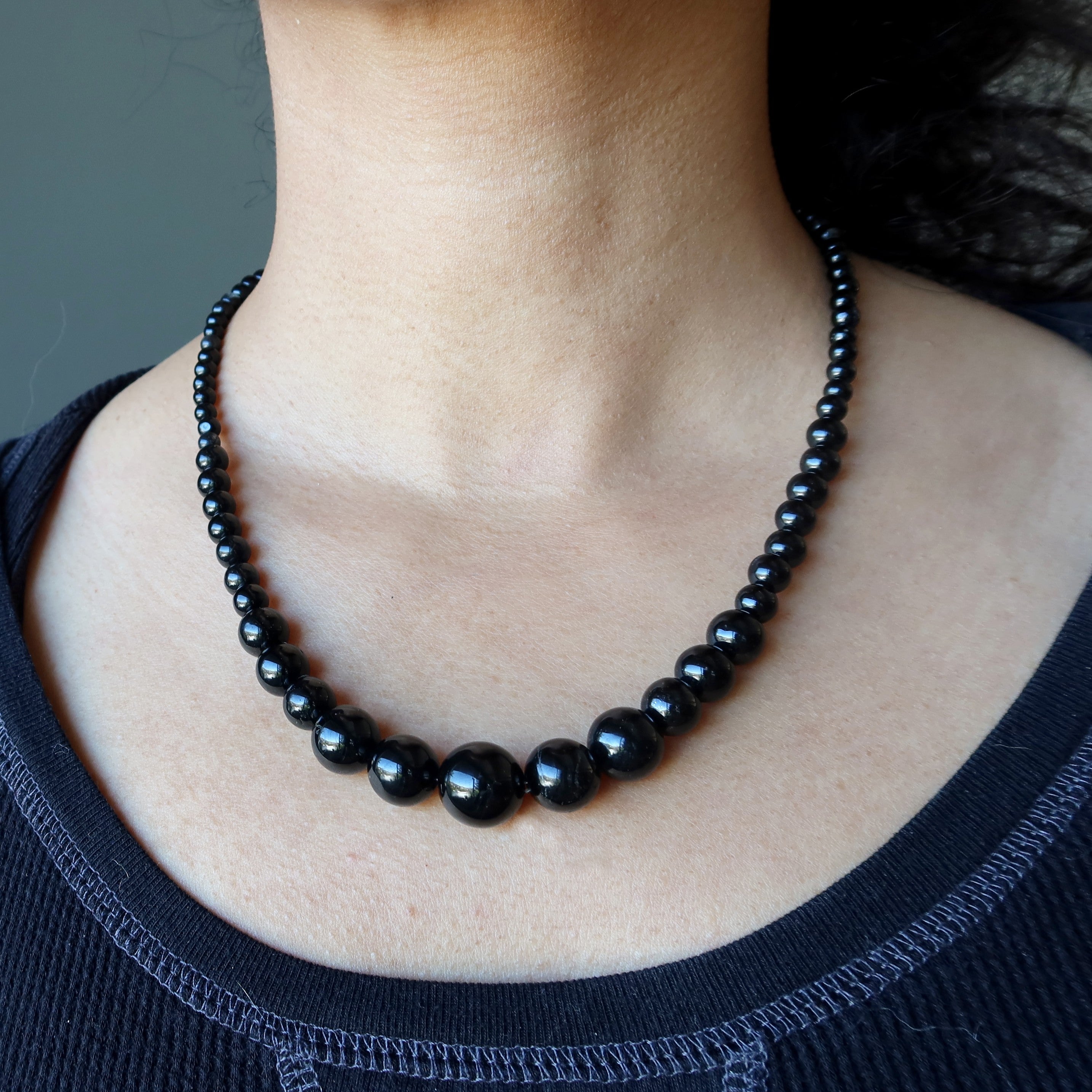 Collier en tourmaline noire - Perles de protection intégrale