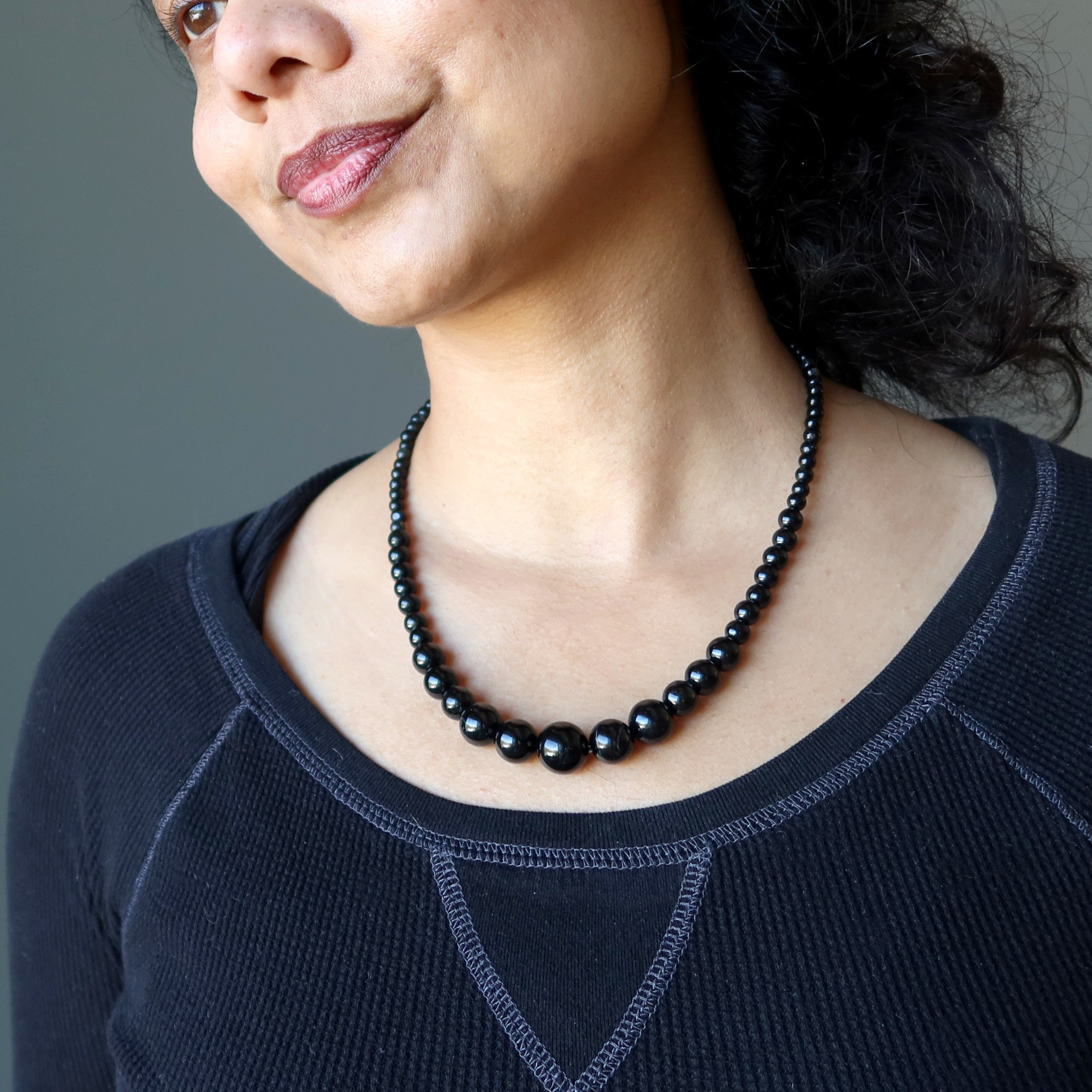 Collier en tourmaline noire - Perles de protection intégrale