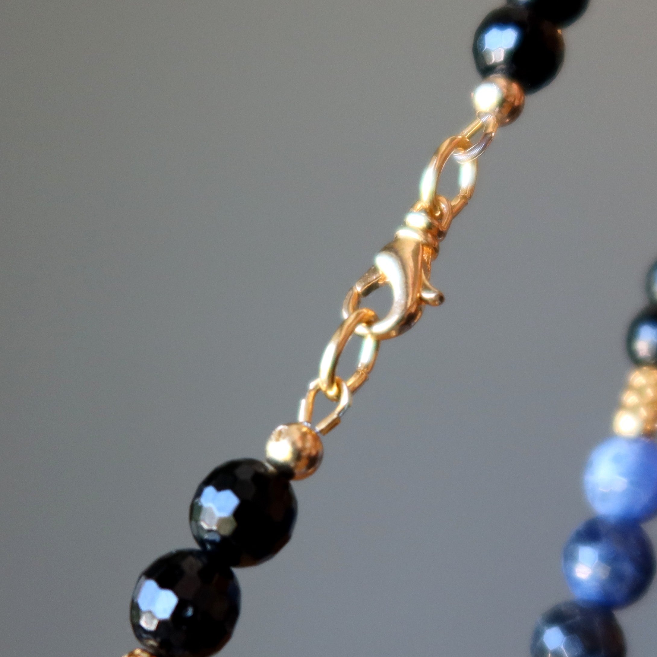 Black Tourmaline Necklace Sodalite Flair of Gold