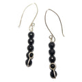 Black Tourmaline Earrings Glisten Sterling Silver