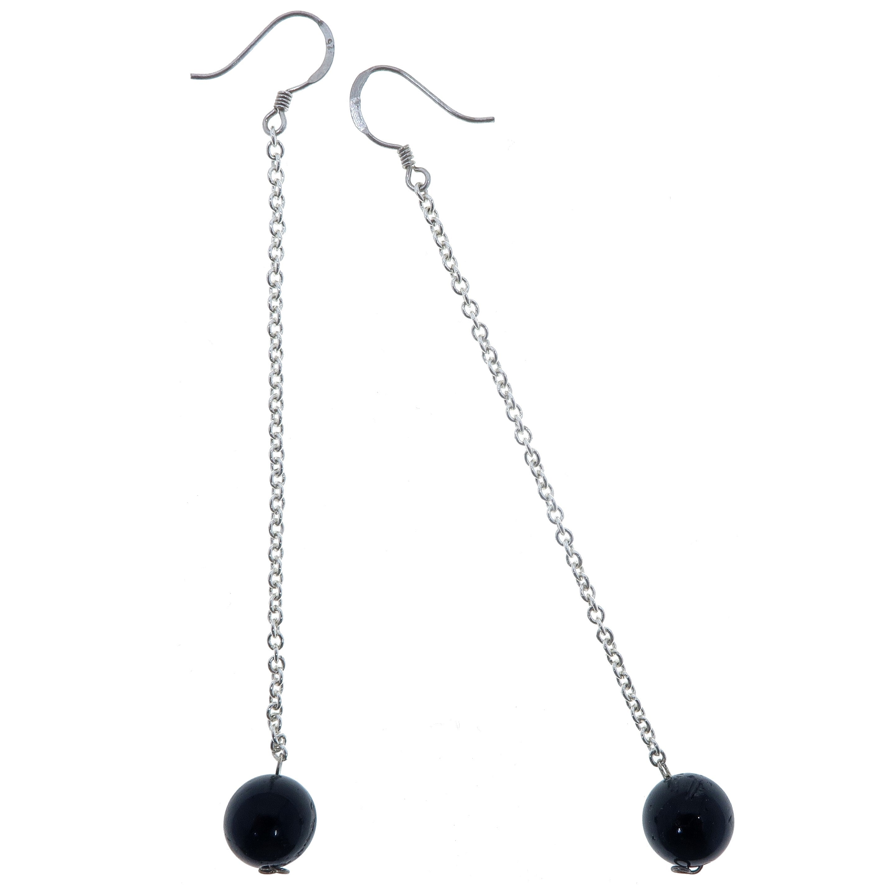 Boucles d'oreilles Tourmaline Noire Pierres de la Déesse Guerrière