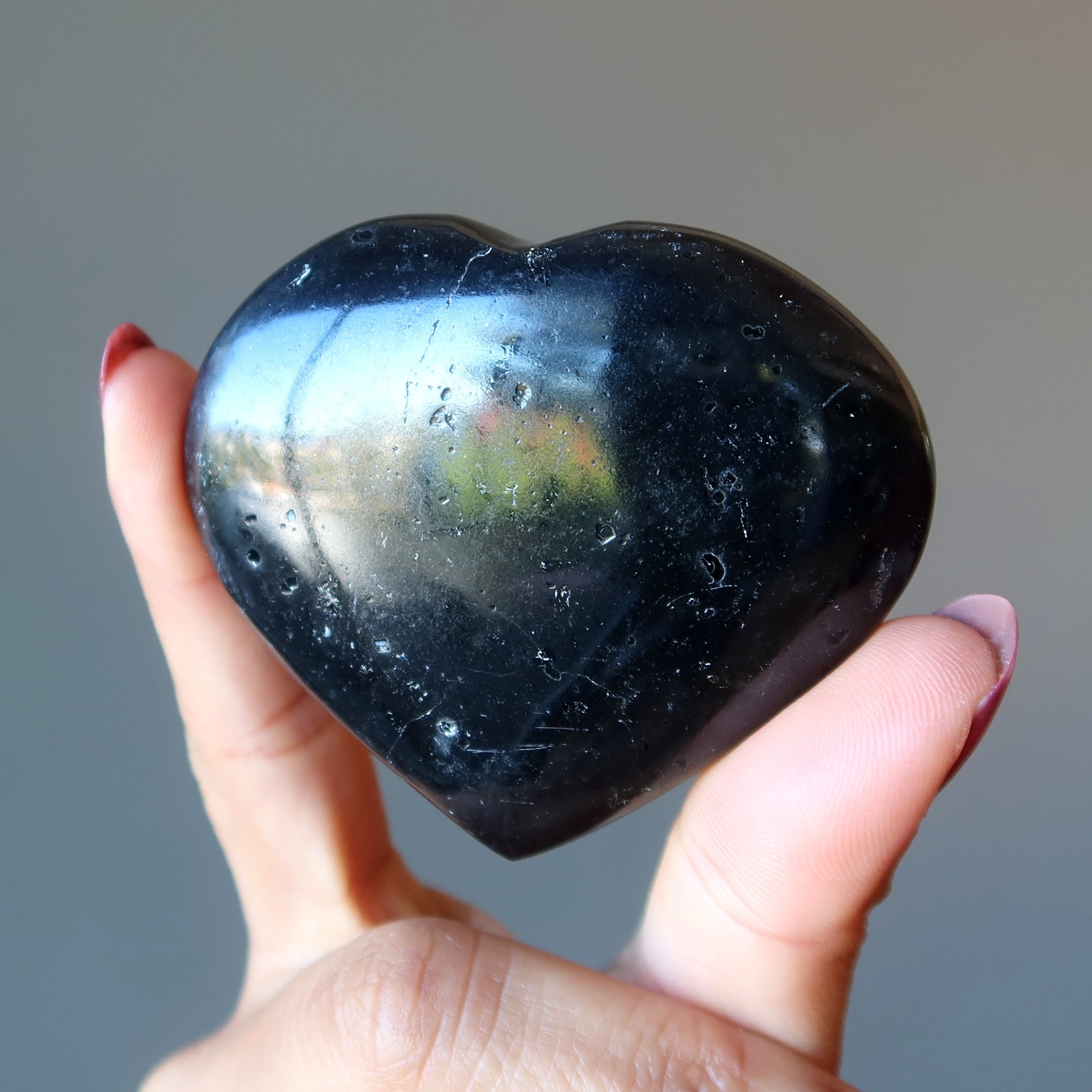 Black Tourmaline Heart Protect My Love