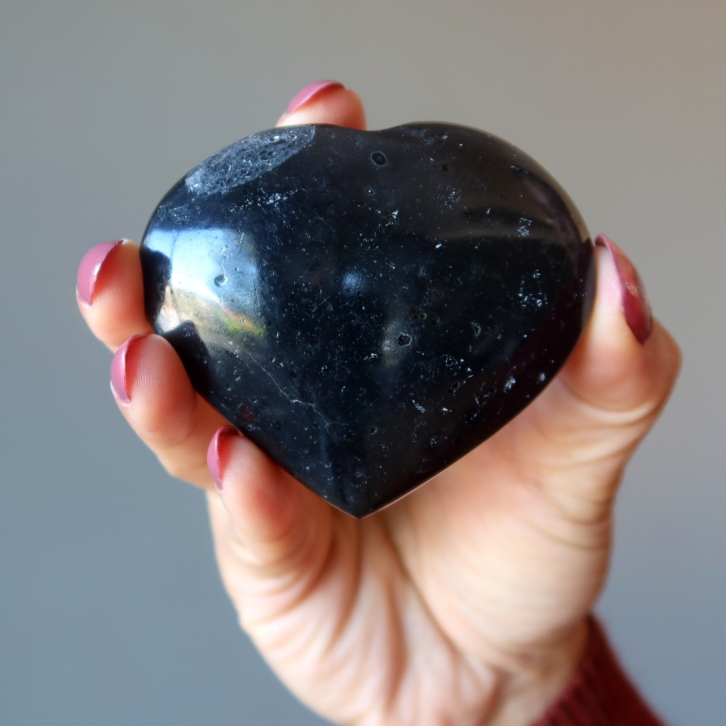 Black Tourmaline Heart Protect My Love