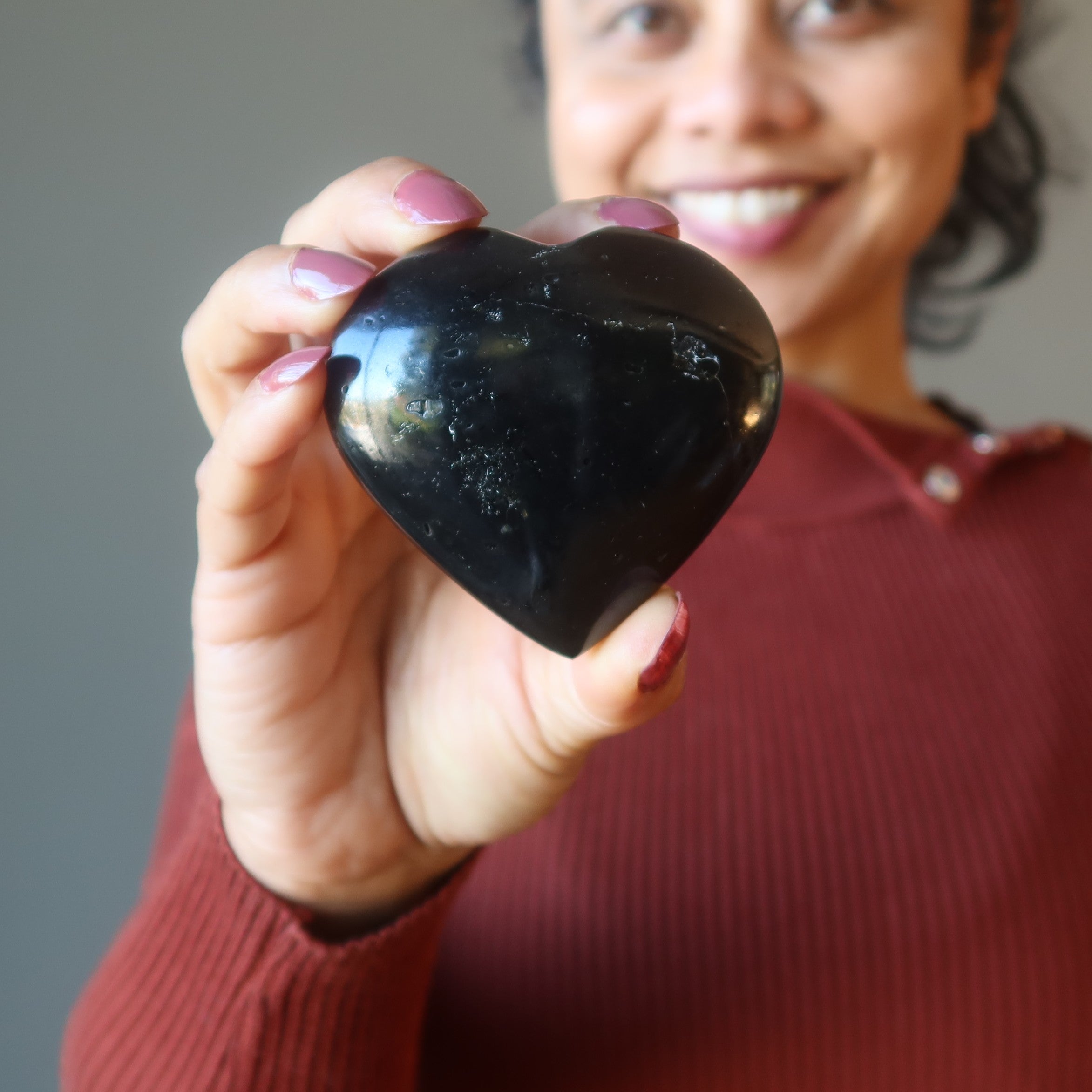 Black Tourmaline Heart Protect My Love