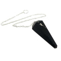 Pendentif en tourmaline noire hypnotique en argent sterling