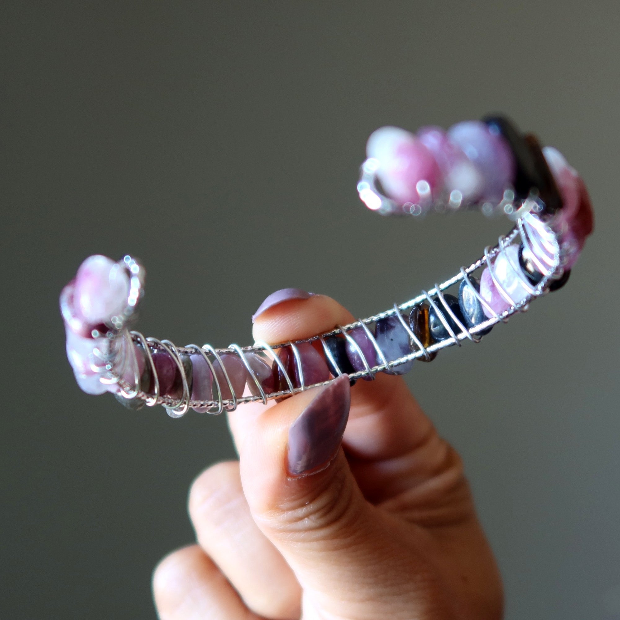 Rainbow Tourmaline Bracelet Cuff of Joy 18-Karat Gold