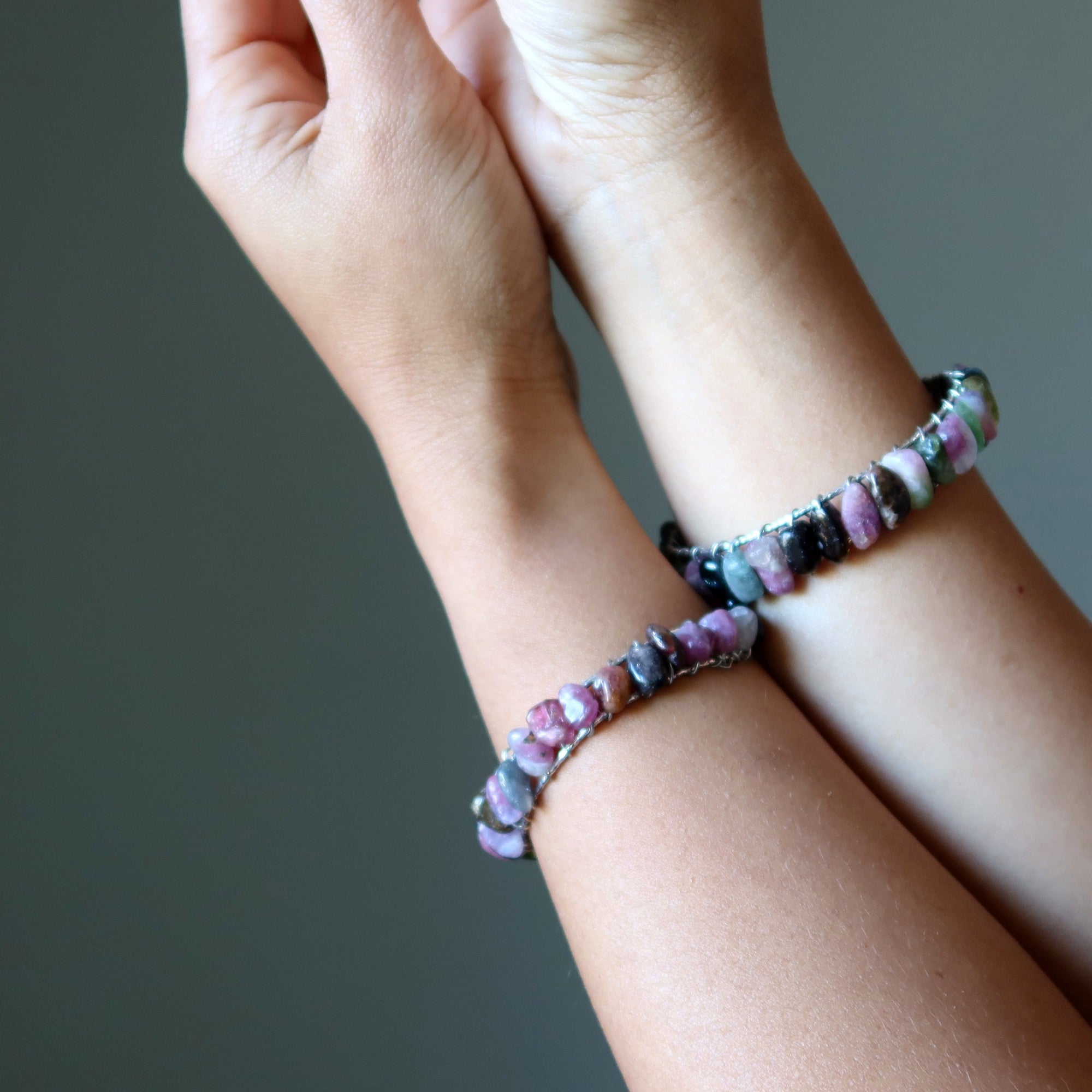 Rainbow Tourmaline Bracelet Cuff of Joy 18-Karat Gold