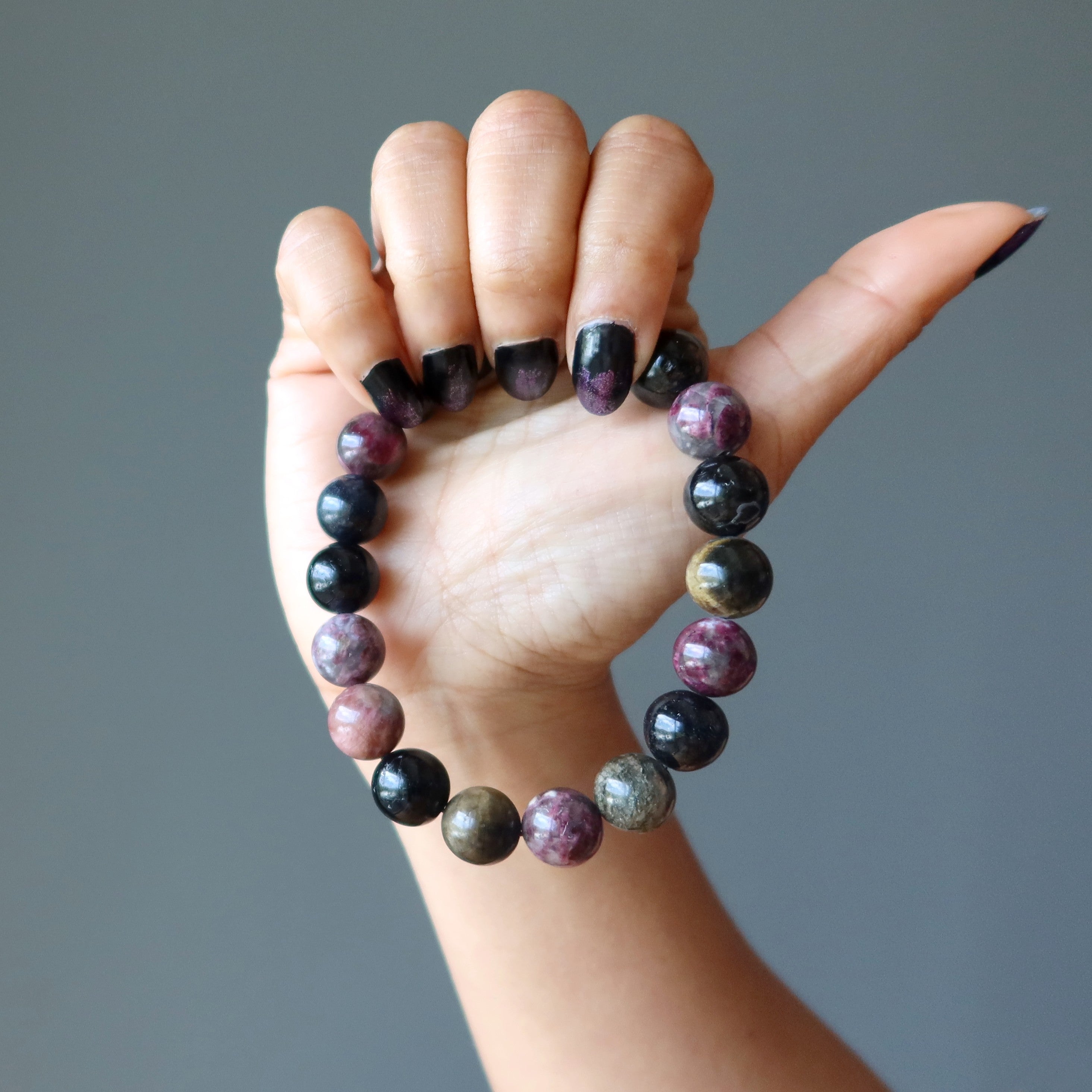 Bracelet tourmaline arc-en-ciel Pierres précieuses du bonheur complet