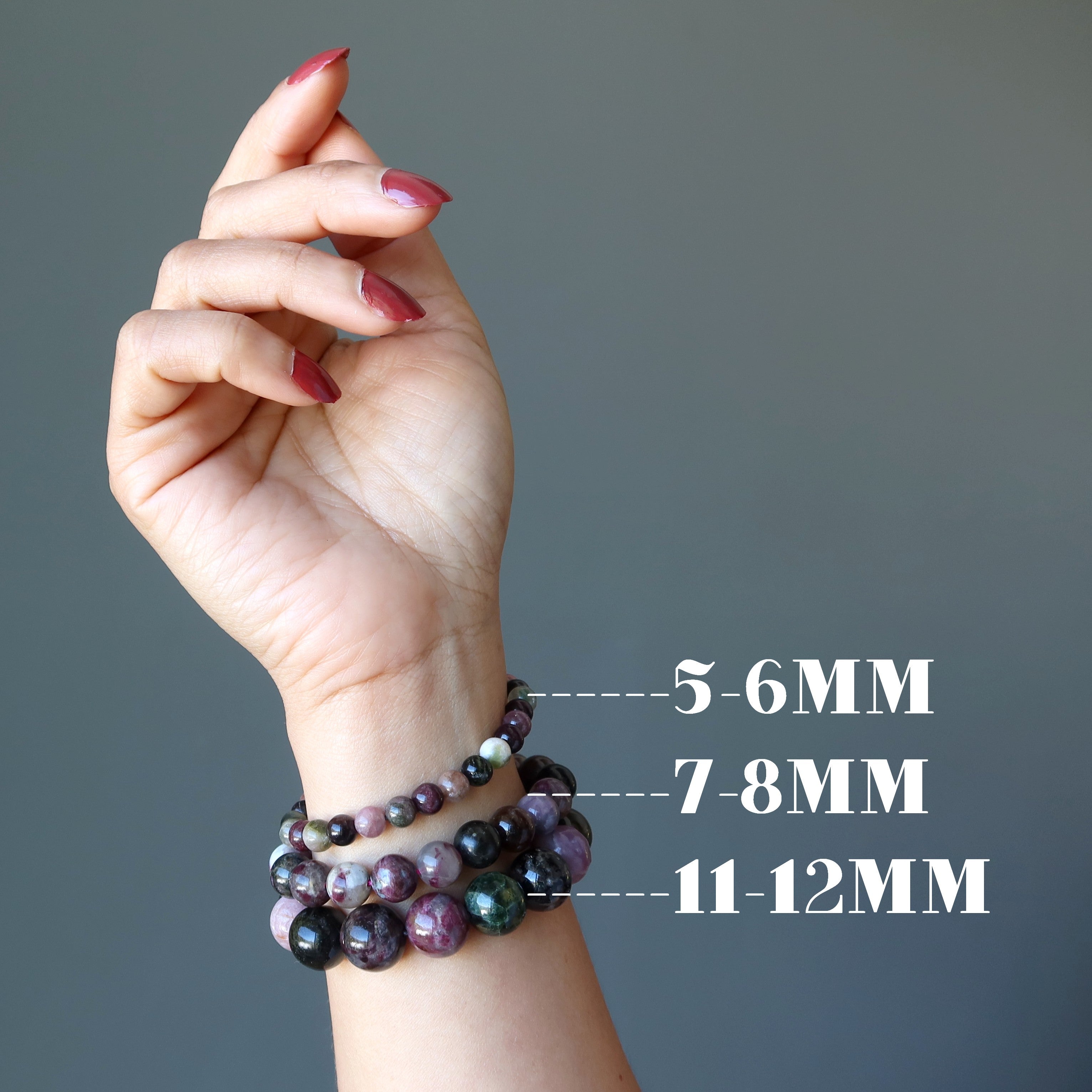 Bracelet tourmaline arc-en-ciel Pierres précieuses du bonheur complet