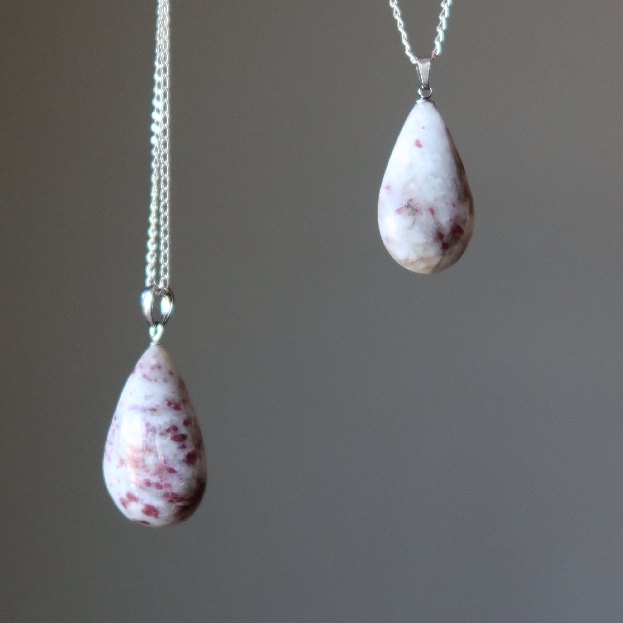 Collier Tourmaline Rouge Romantique Plein d'Espoir en Argent Sterling