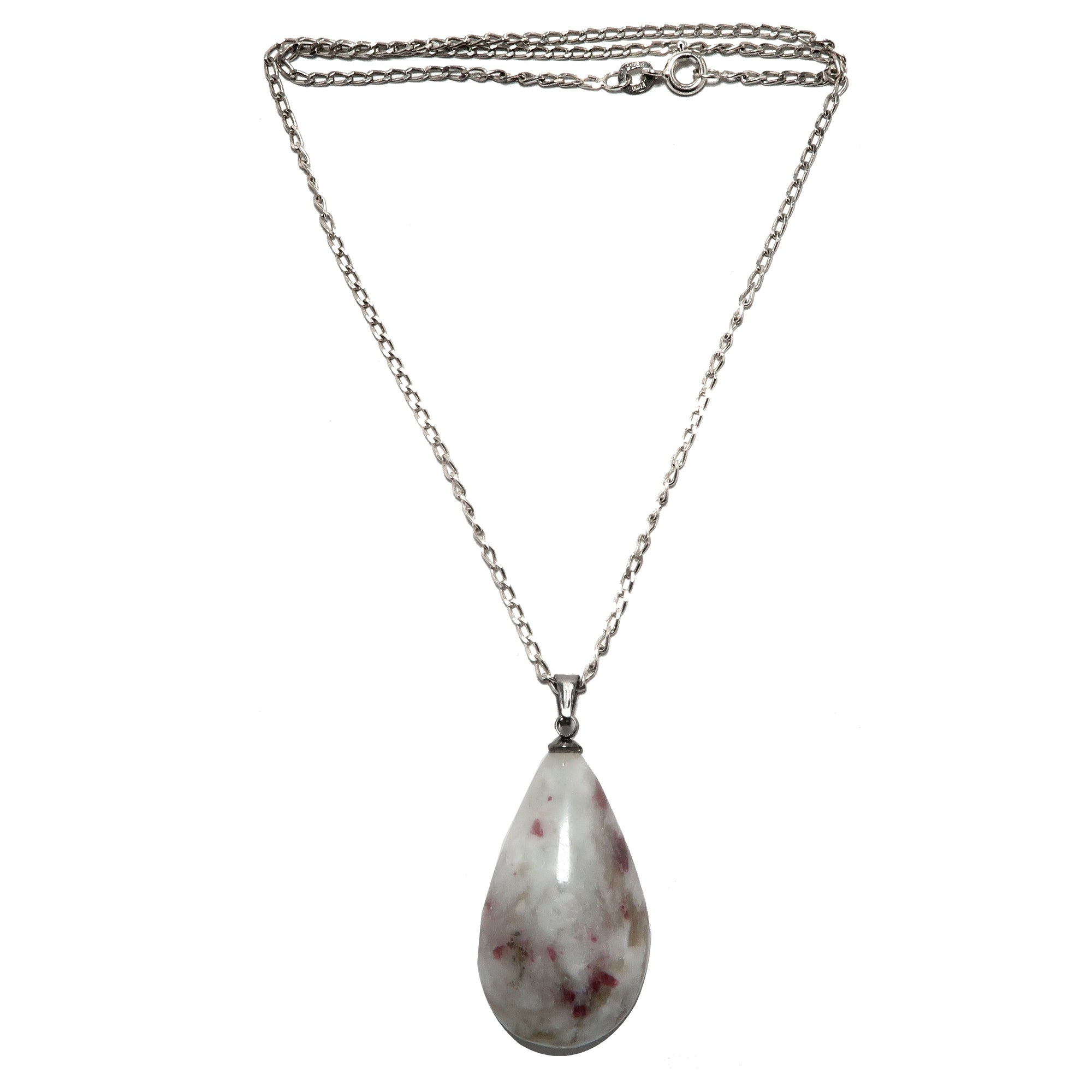 Collier Tourmaline Rouge Romantique Plein d'Espoir en Argent Sterling
