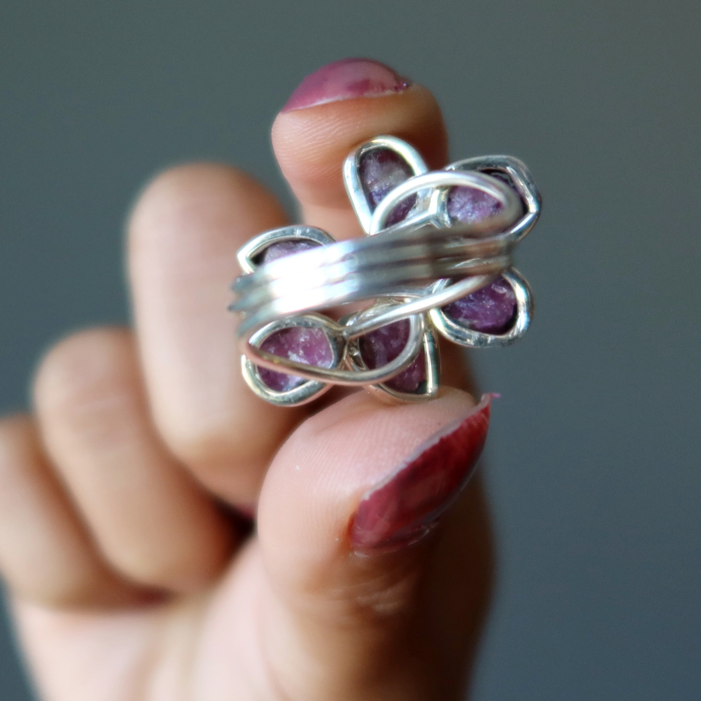 Pink Tourmaline Ring Orchid Sterling Silver Size 9.5