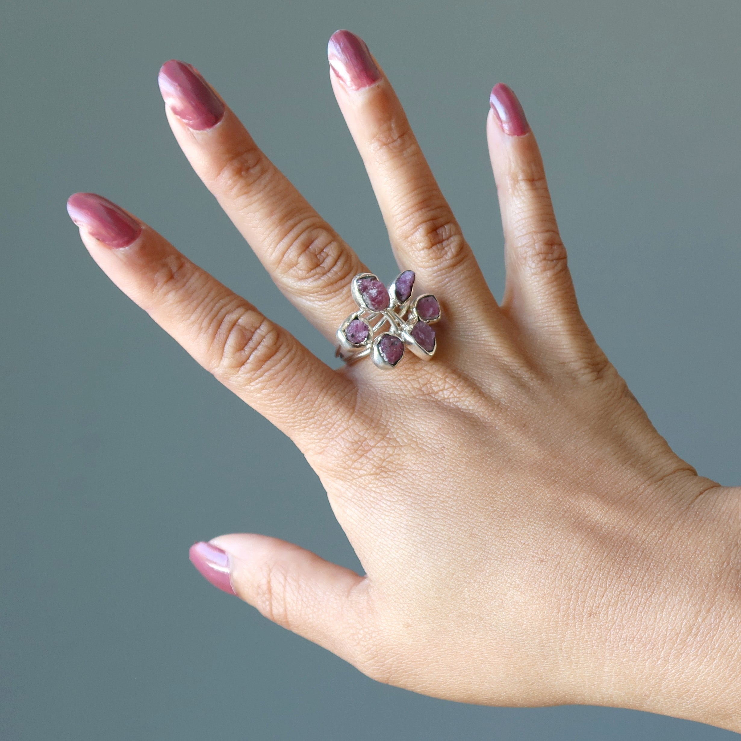 Pink Tourmaline Ring Orchid Sterling Silver Size 9.5