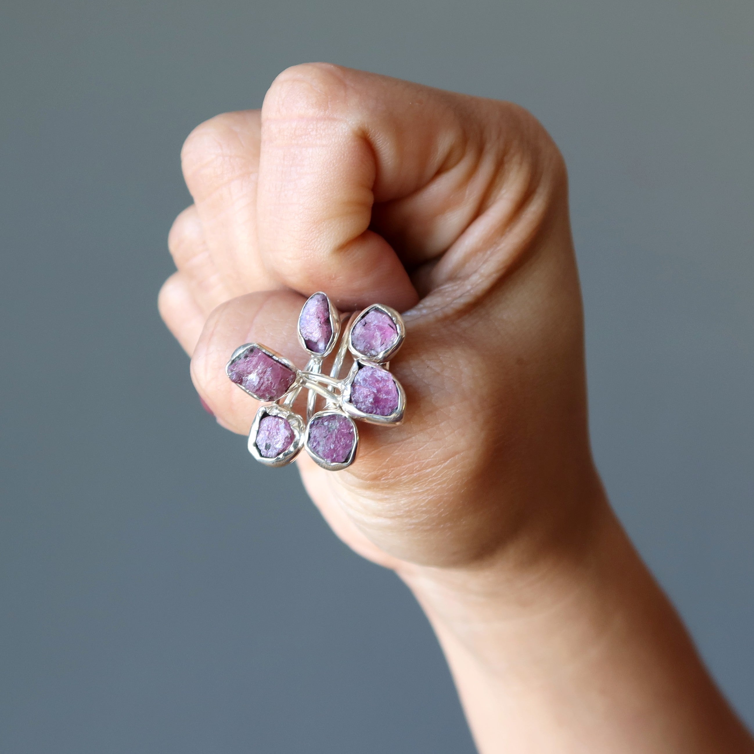 Pink Tourmaline Ring Orchid Sterling Silver Size 9.5