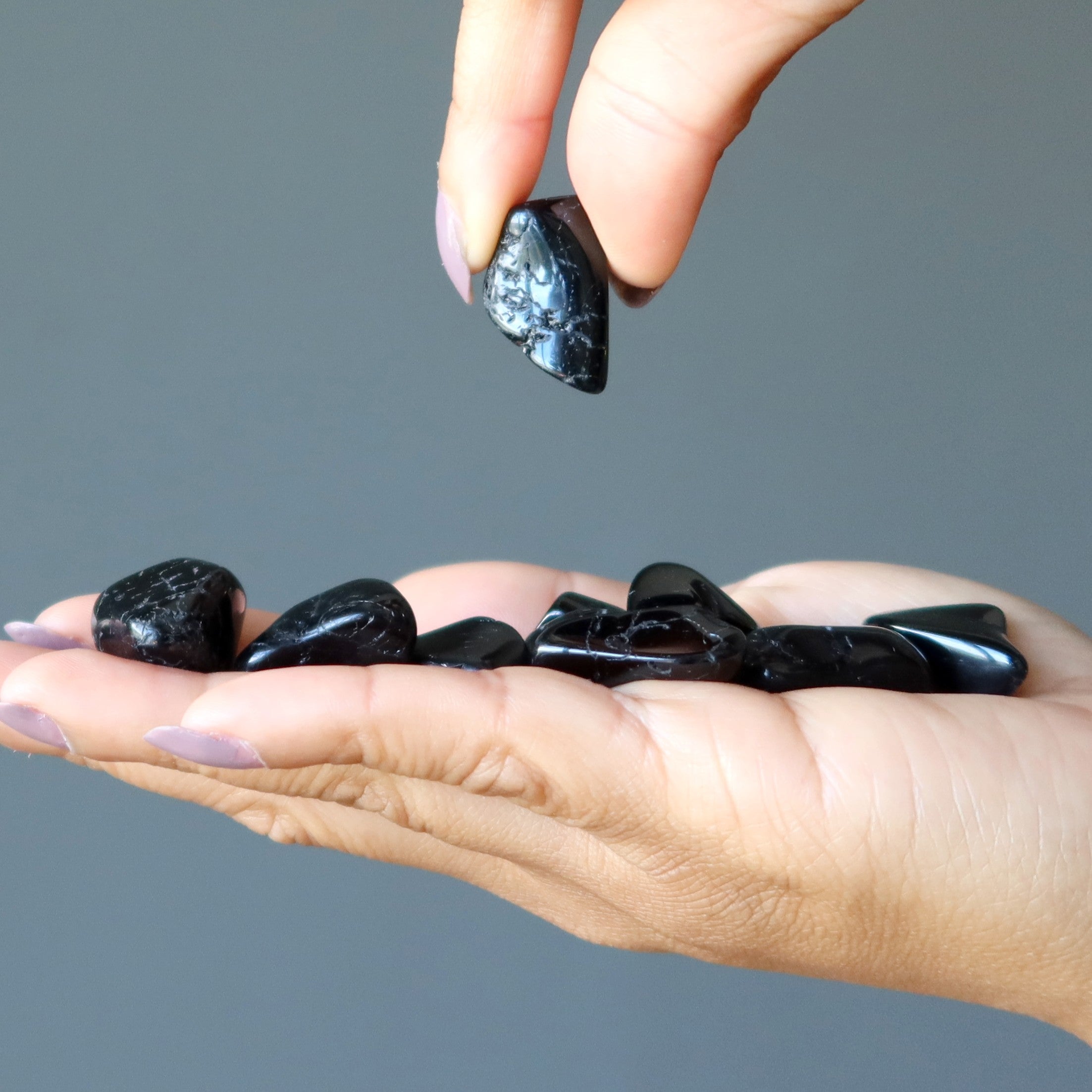 Black Tourmaline Tumbled Stone Protection