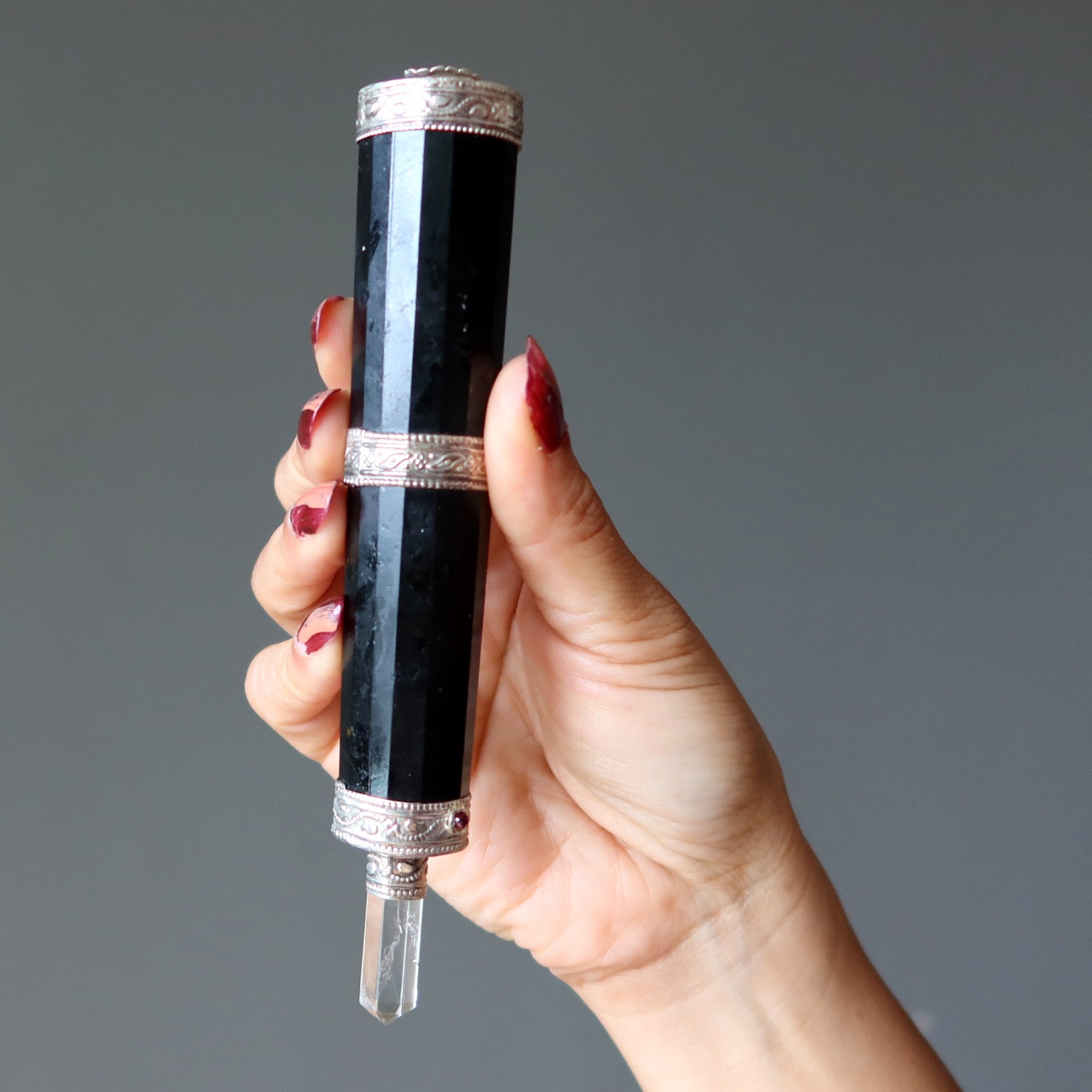 Black Tourmaline Aura Wand Wounded Warrior