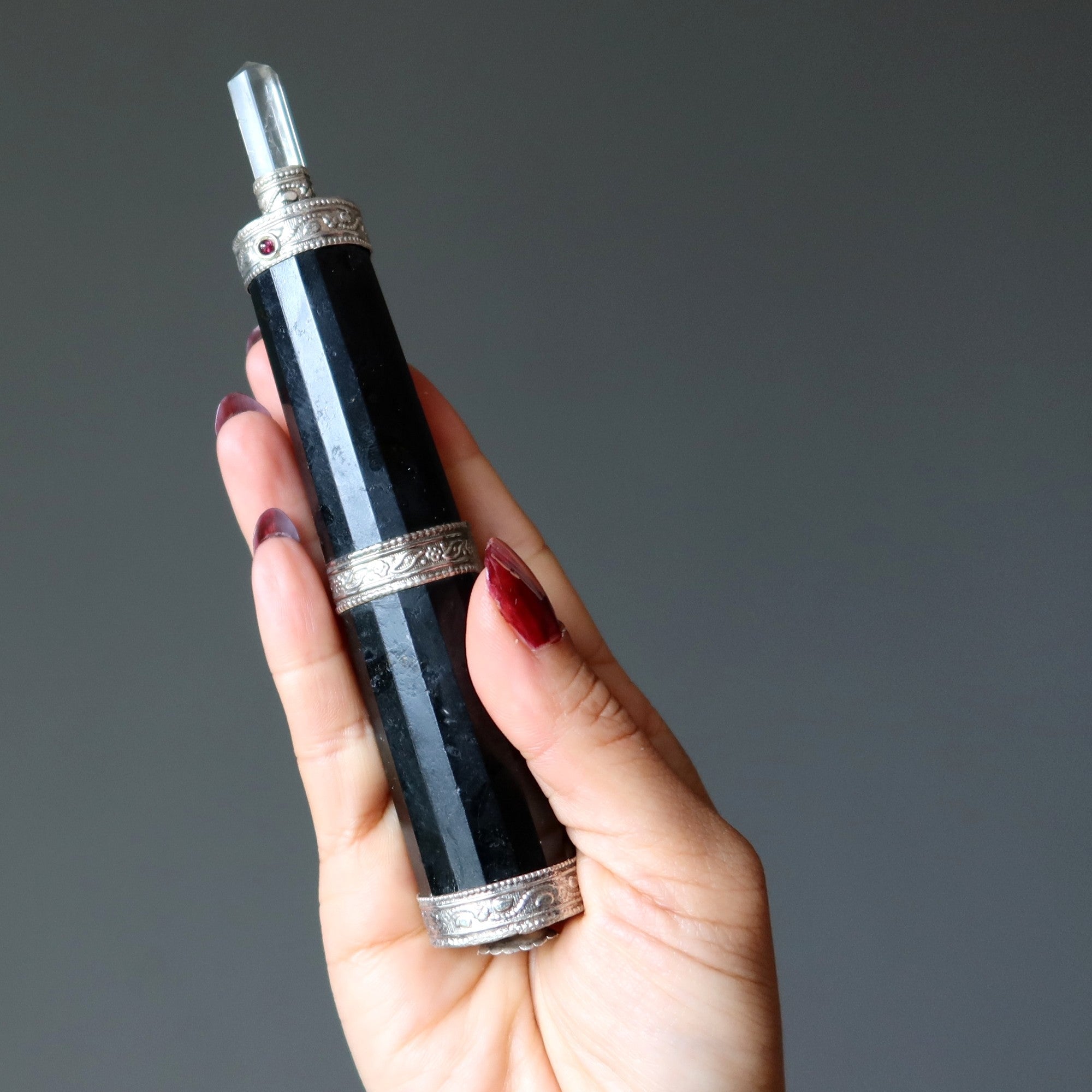 Black Tourmaline Aura Wand Wounded Warrior