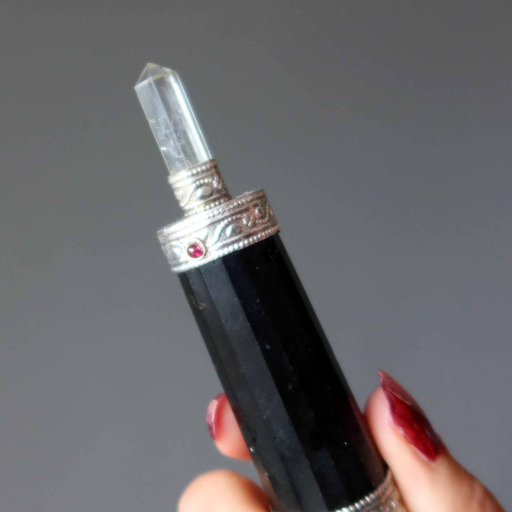 Black Tourmaline Aura Wand Wounded Warrior
