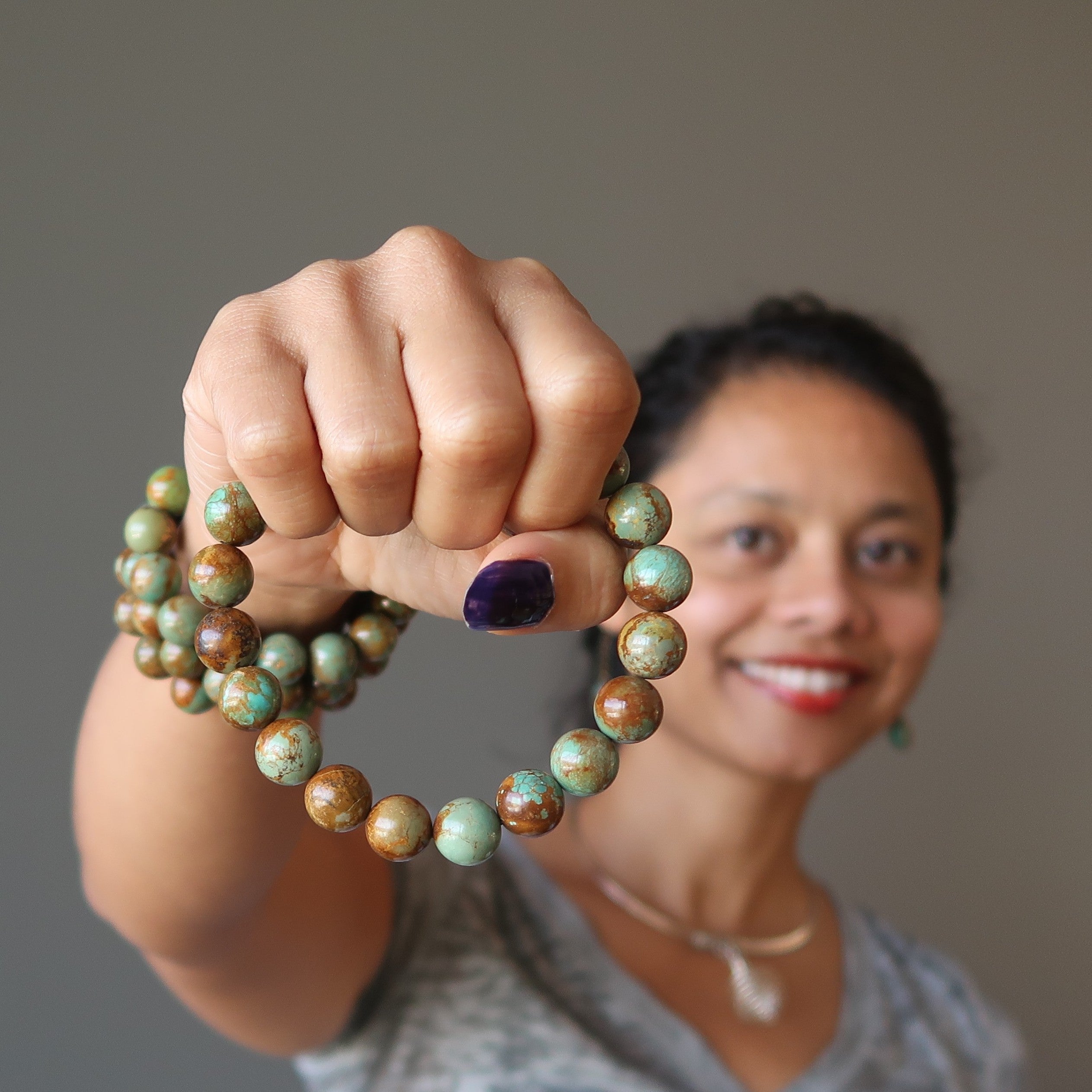 Bracelet en jaspe turquoise, rencontre mystique de l'Orient et de l'Occident