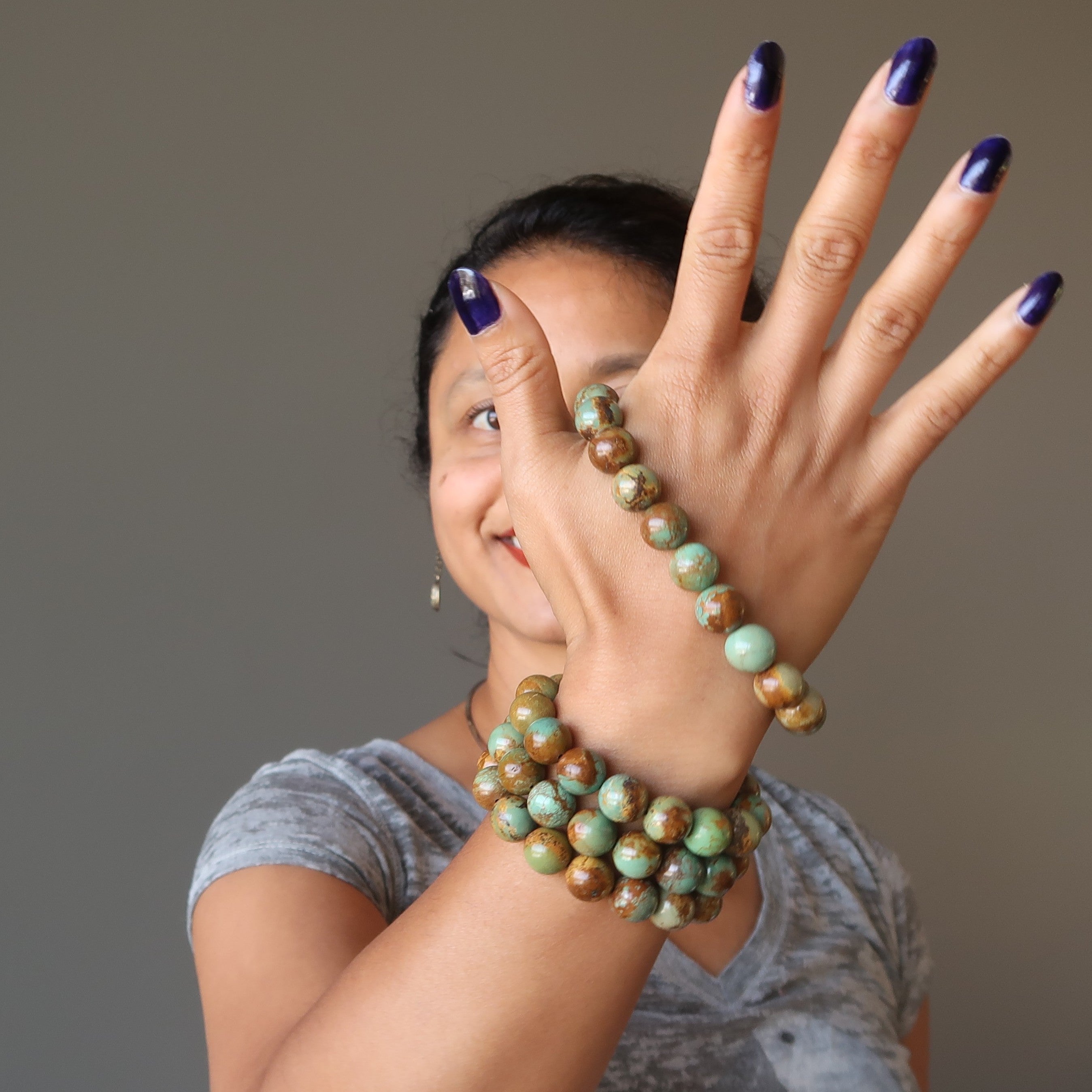 Bracelet en jaspe turquoise, rencontre mystique de l'Orient et de l'Occident