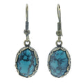 Boucles d'oreilles turquoise Pierres précieuses de la Terre et du Ciel Feuille vieillie